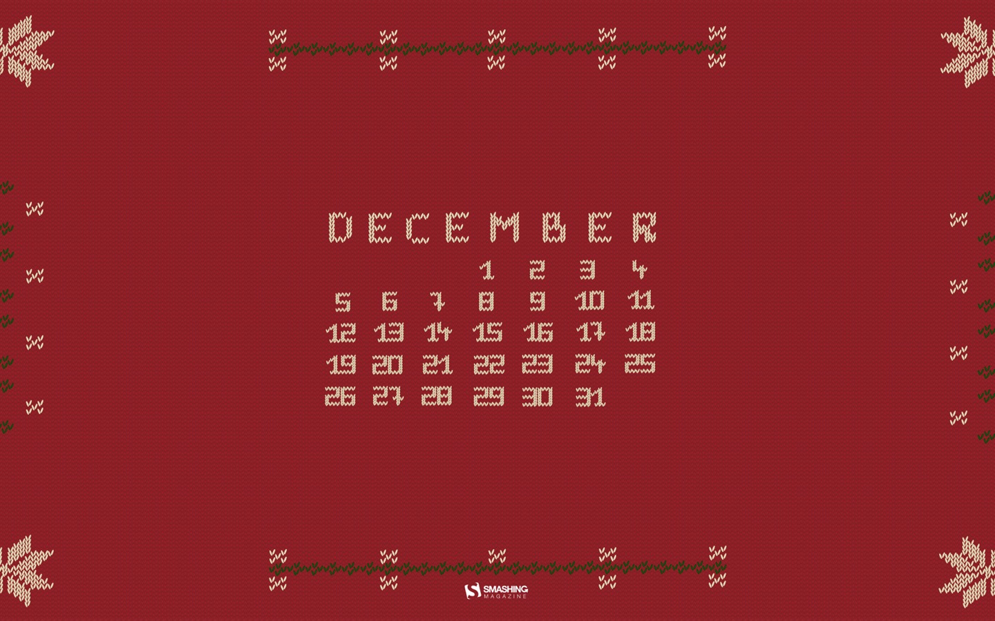 2016年12月クリスマステーマカレンダーの壁紙 (2) #12 - 1440x900