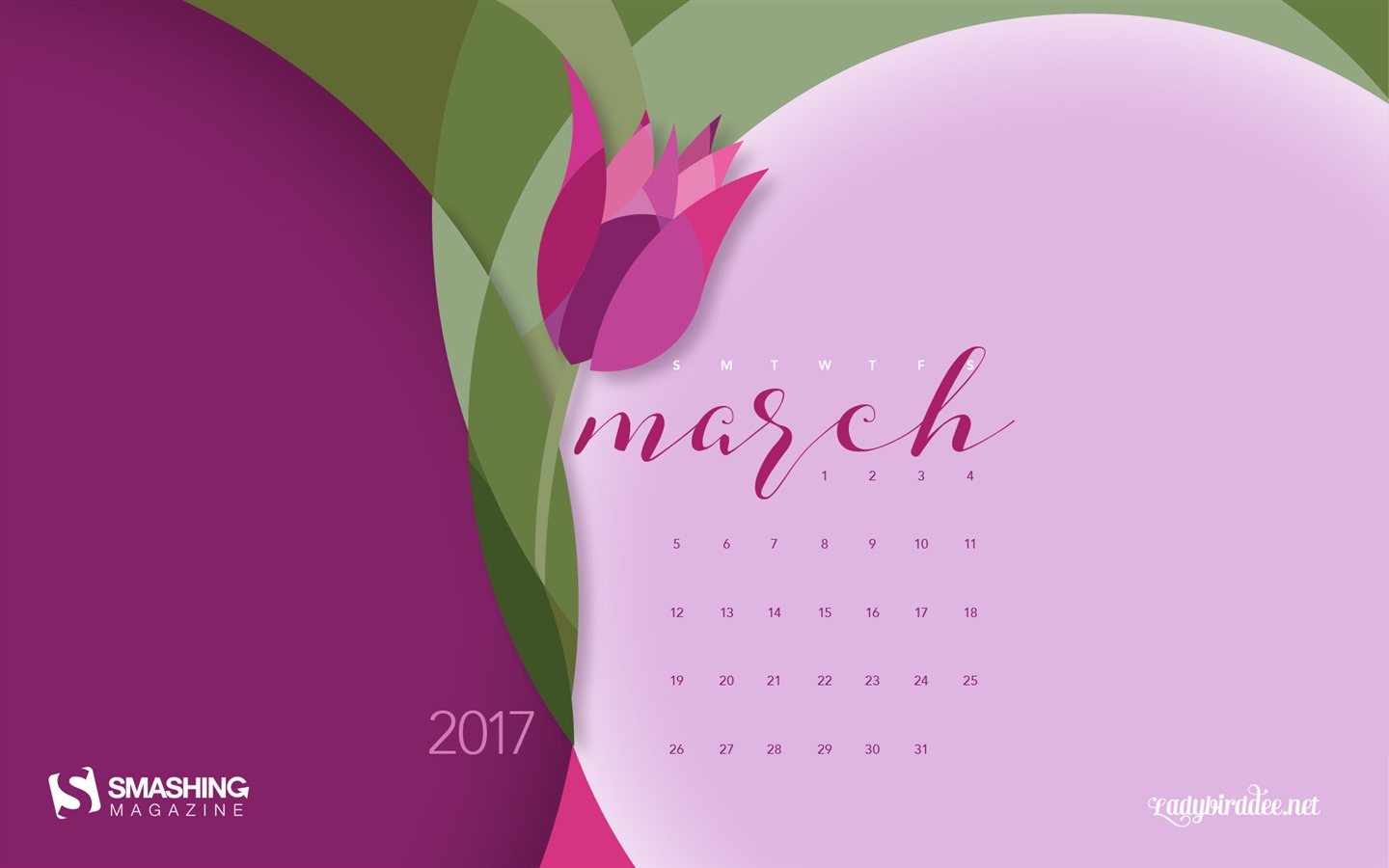2017年3月のカレンダーの壁紙 (2) #7 - 1440x900
