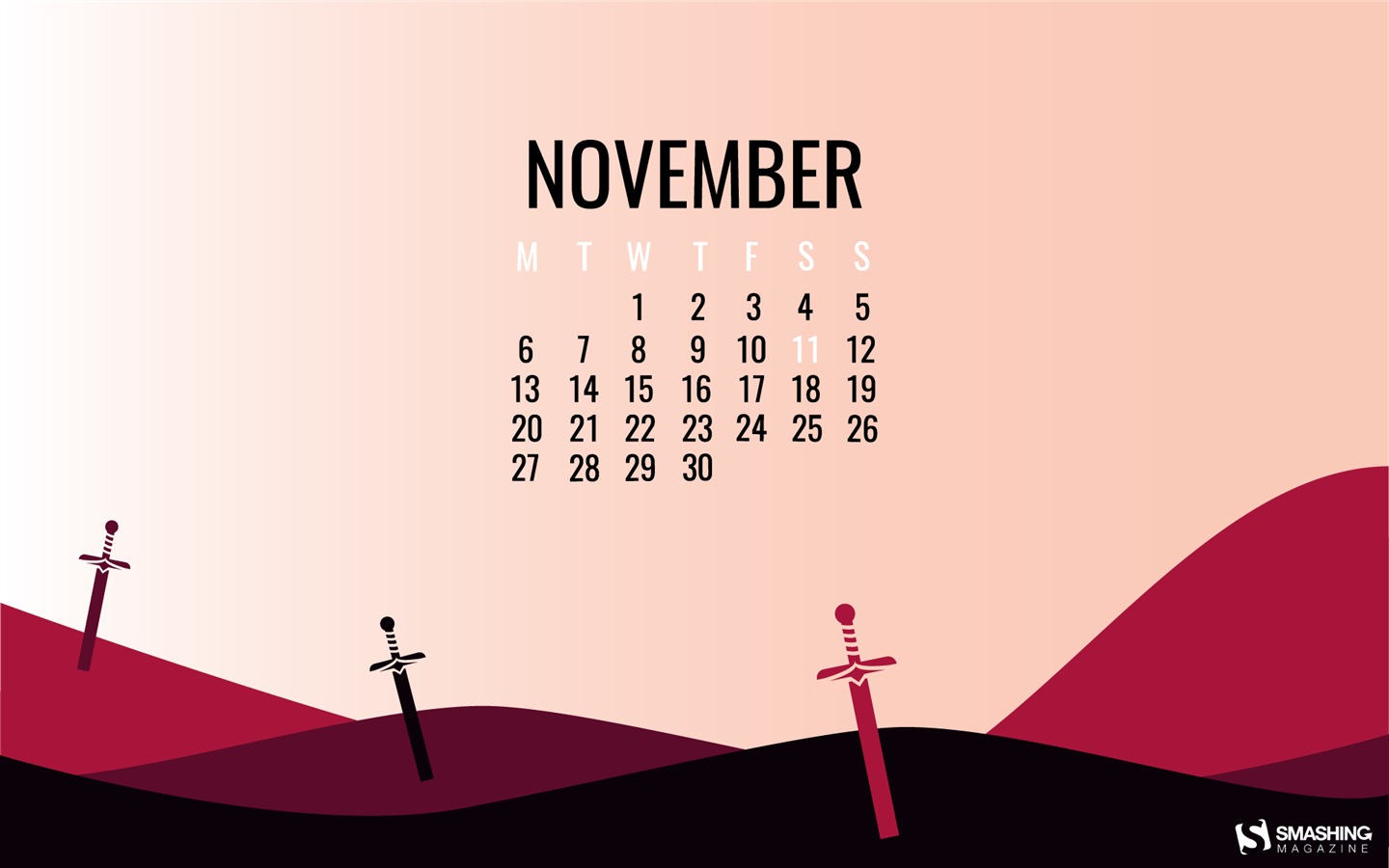November 2017 calendar wallpaper #2 - 1440x900