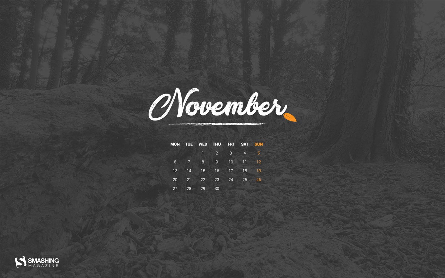 Fond d'écran du calendrier de novembre 2017 #4 - 1440x900