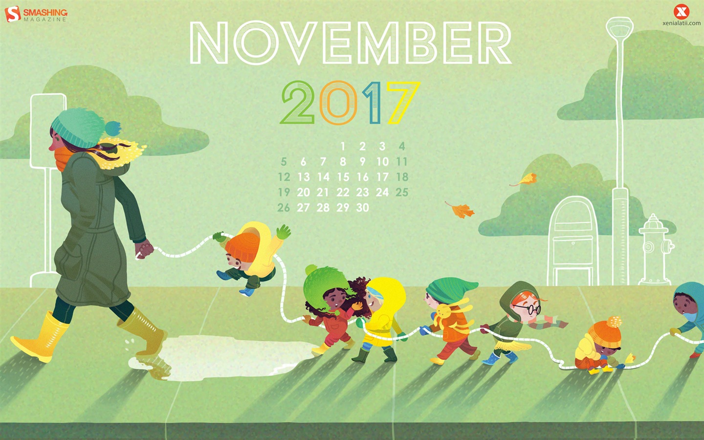 2017年11月のカレンダーの壁紙 #20 - 1440x900