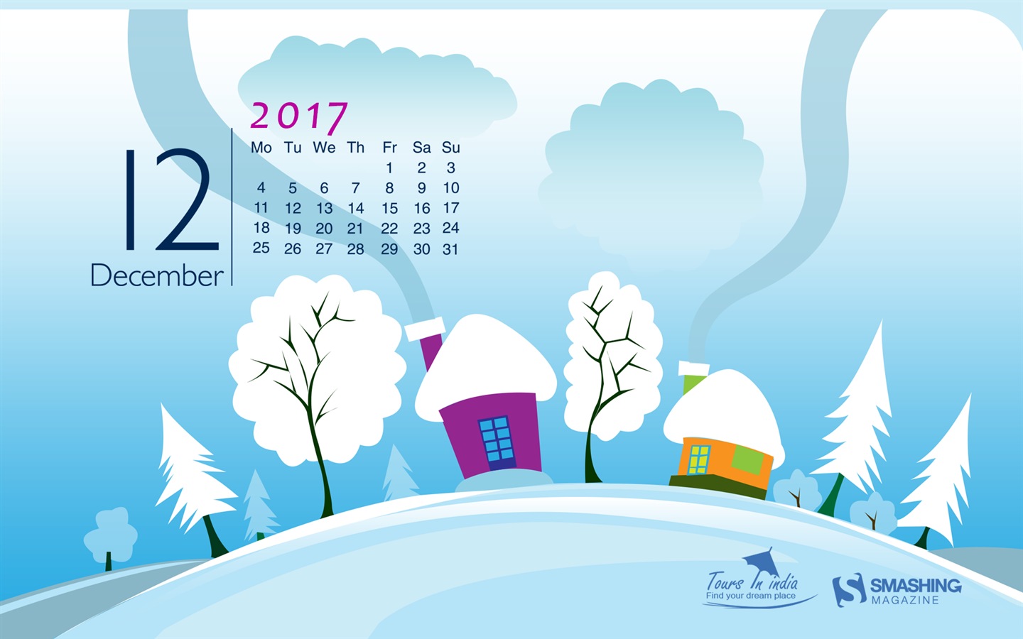 Dezember 2017 Kalender Hintergrund #27 - 1440x900