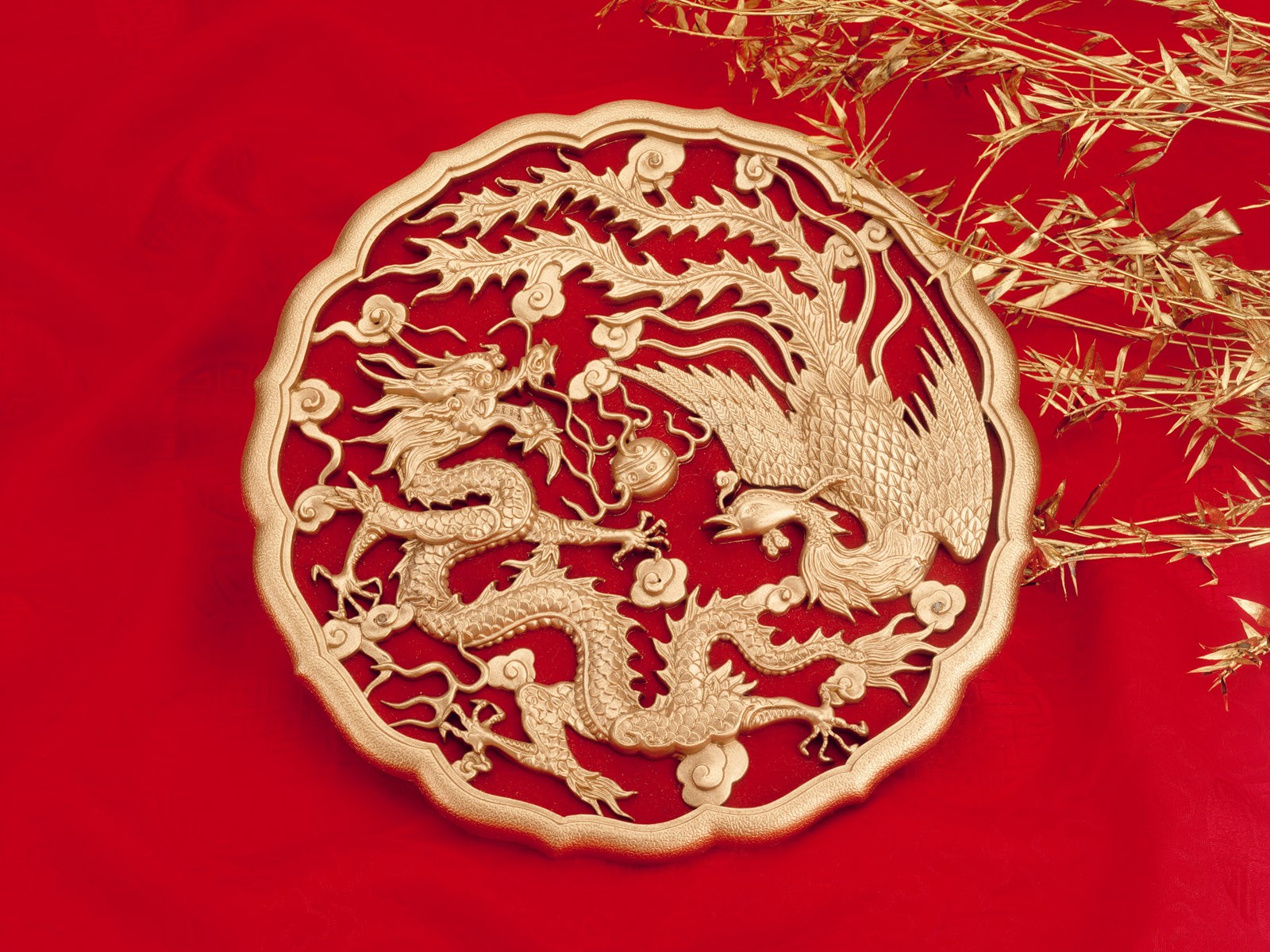 Vent de la Chine papier peint rouge festive #59 - 1600x1200