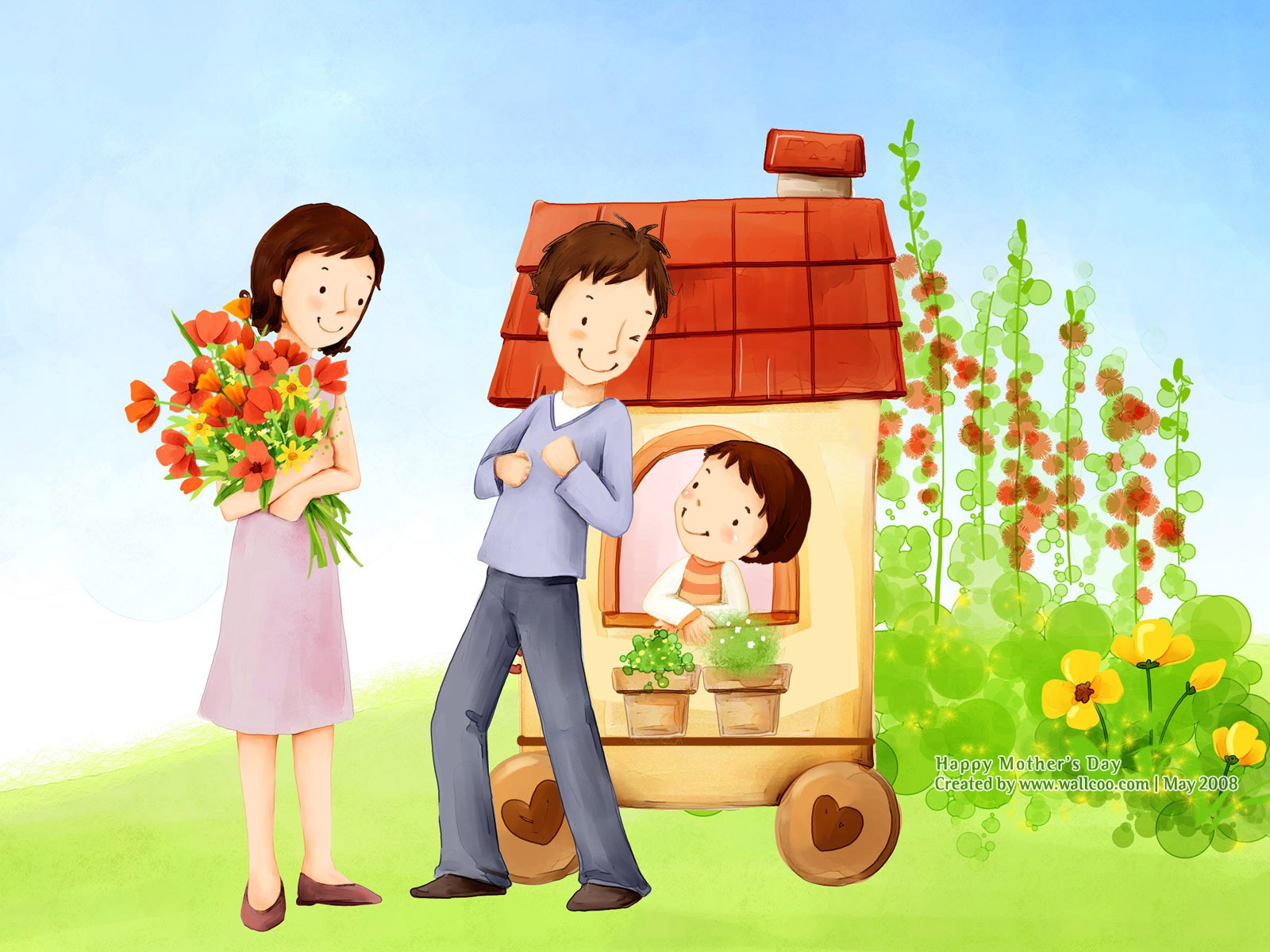 Mother's Day theme of South Korean illustrator wallpaper #19 - 1600x1200