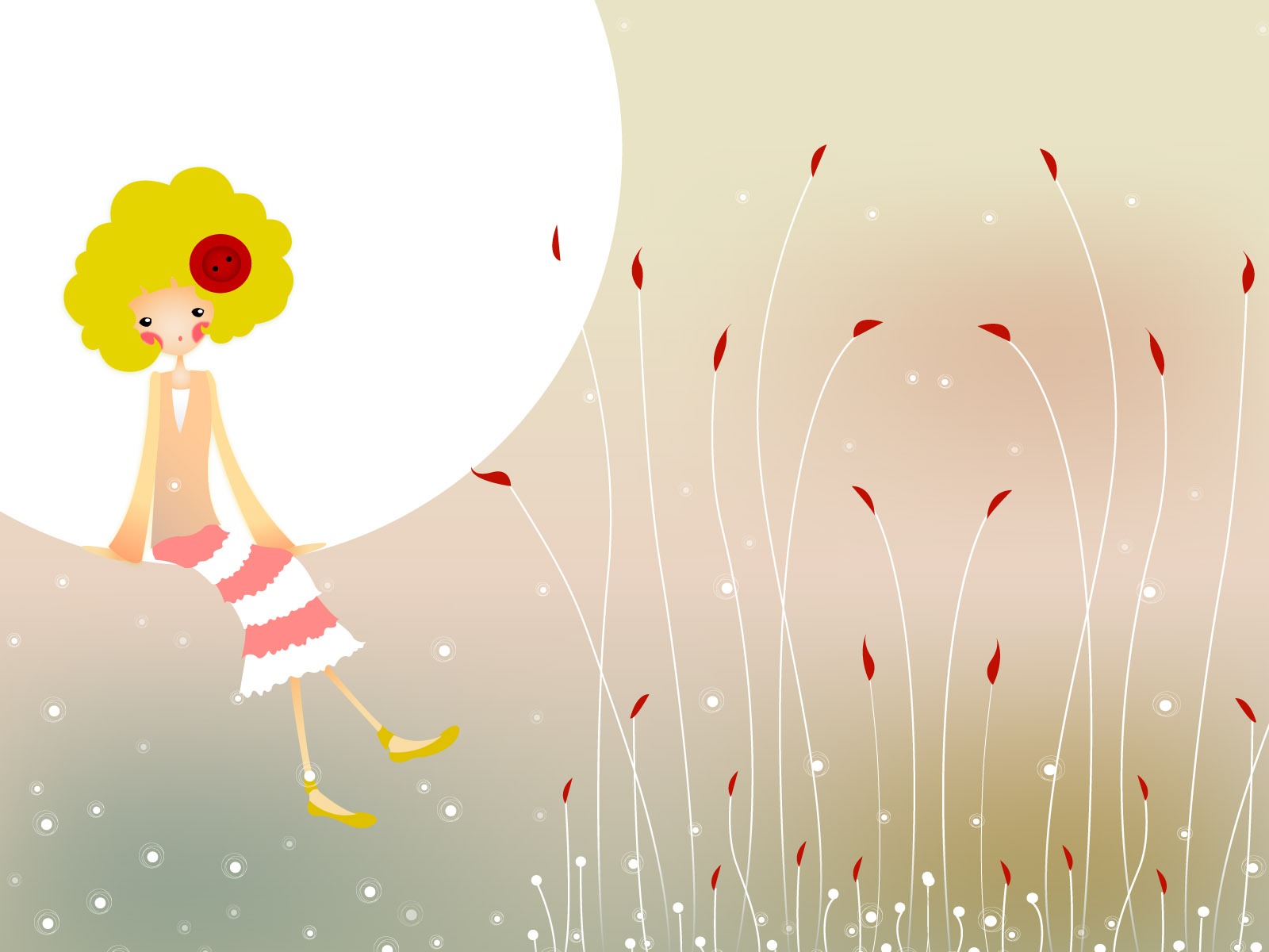 Button girl wallpaper illustrator #9 - 1600x1200