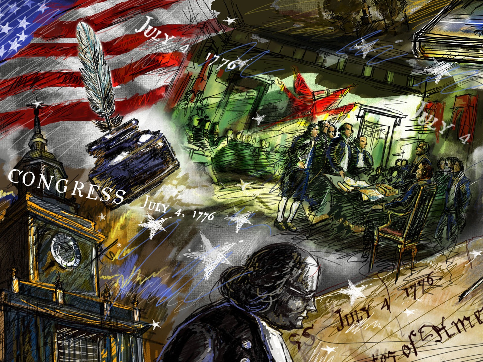 U. S. Den nezávislosti téma wallpaper #24 - 1600x1200
