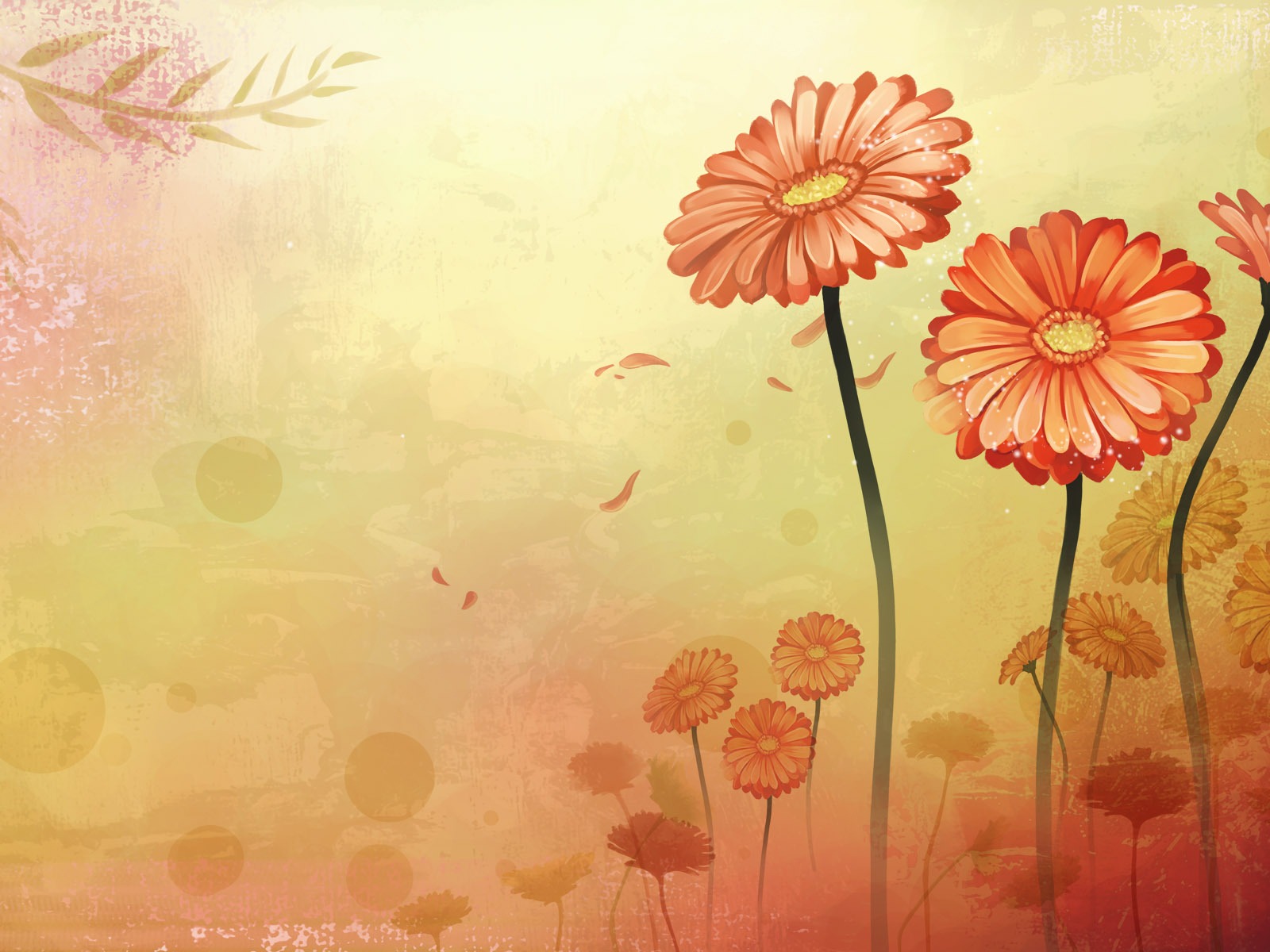 바탕 화면 합성 다채로운 꽃 #28 - 1600x1200