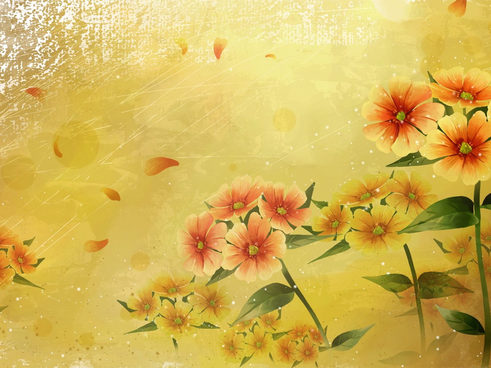合成壁紙カラフルな花 #33 - 1600x1200