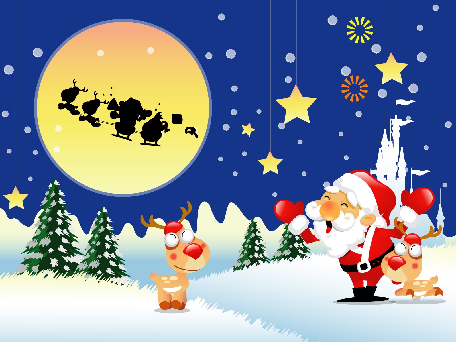 크리스마스 조경 벽지 시리즈 (9) #1 - 1600x1200