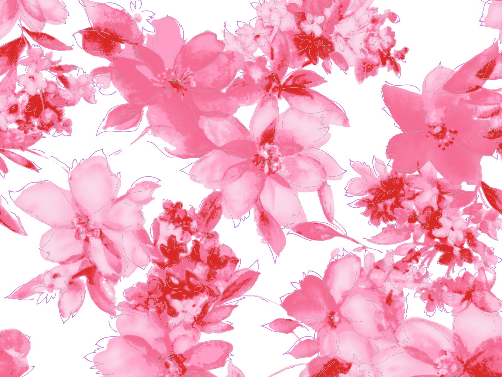 水墨花卉精美壁纸3 - 1600x1200