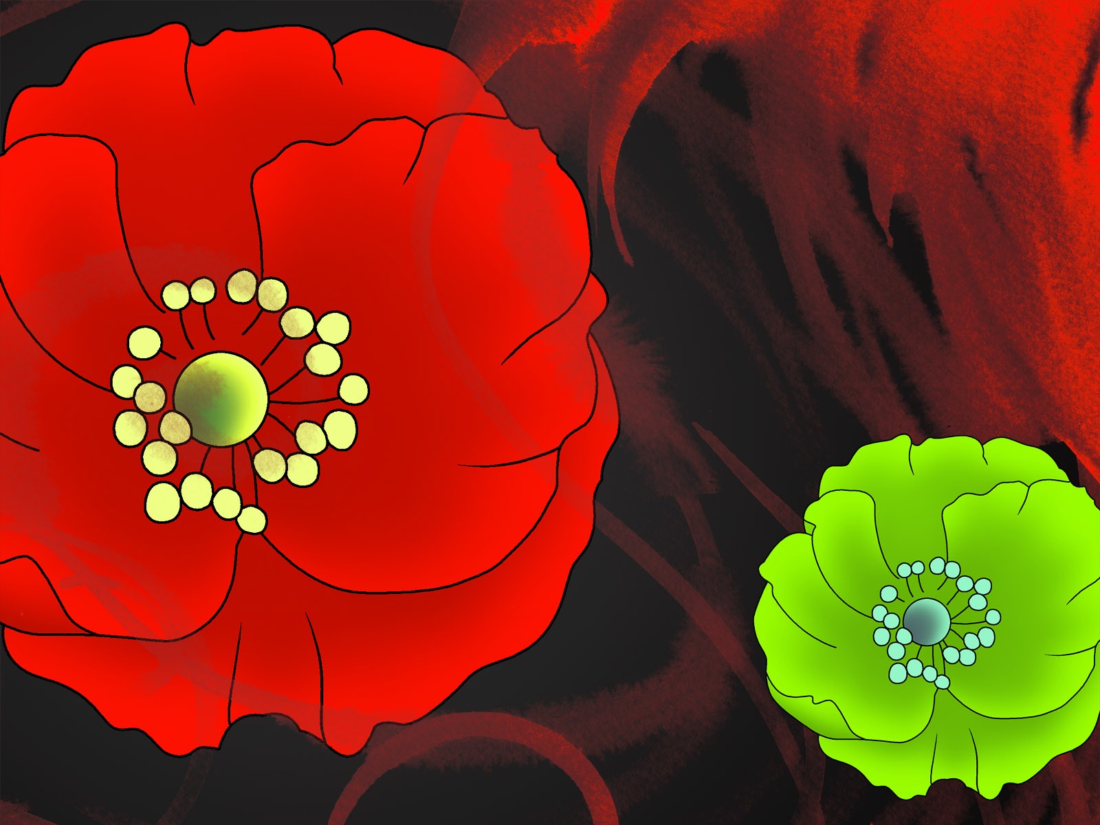 Fondos de pantalla de tinta exquisita flor #25 - 1600x1200