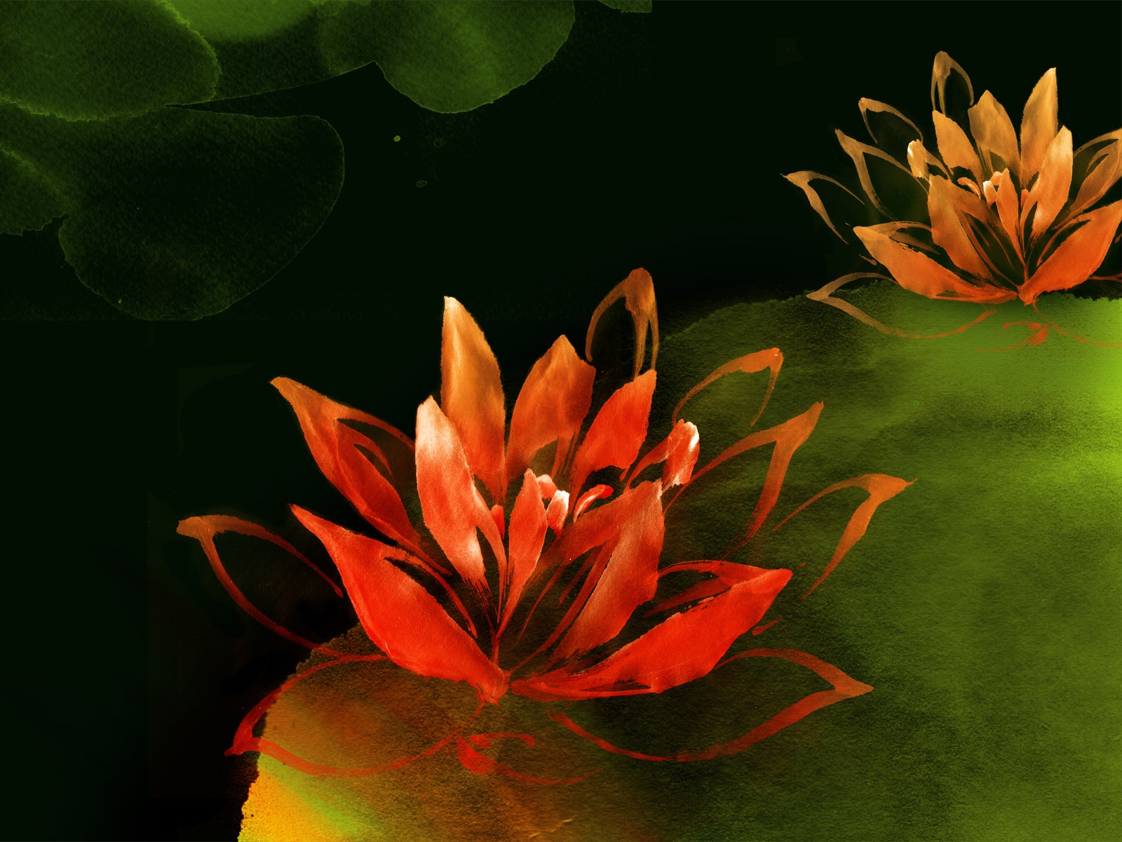Fondos de pantalla de tinta exquisita flor #40 - 1600x1200