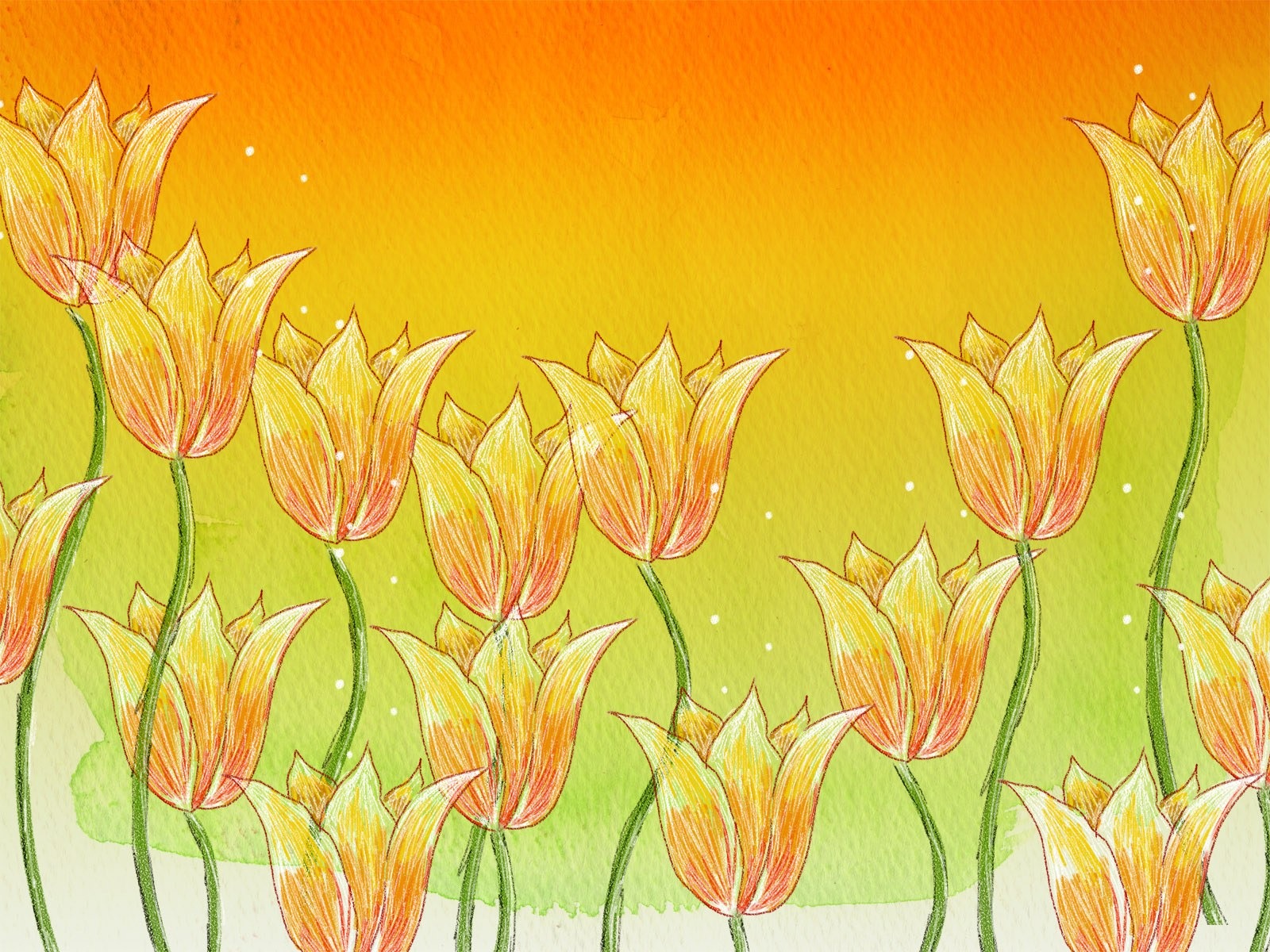 Floral wallpaper illustration design #8 - 1600x1200