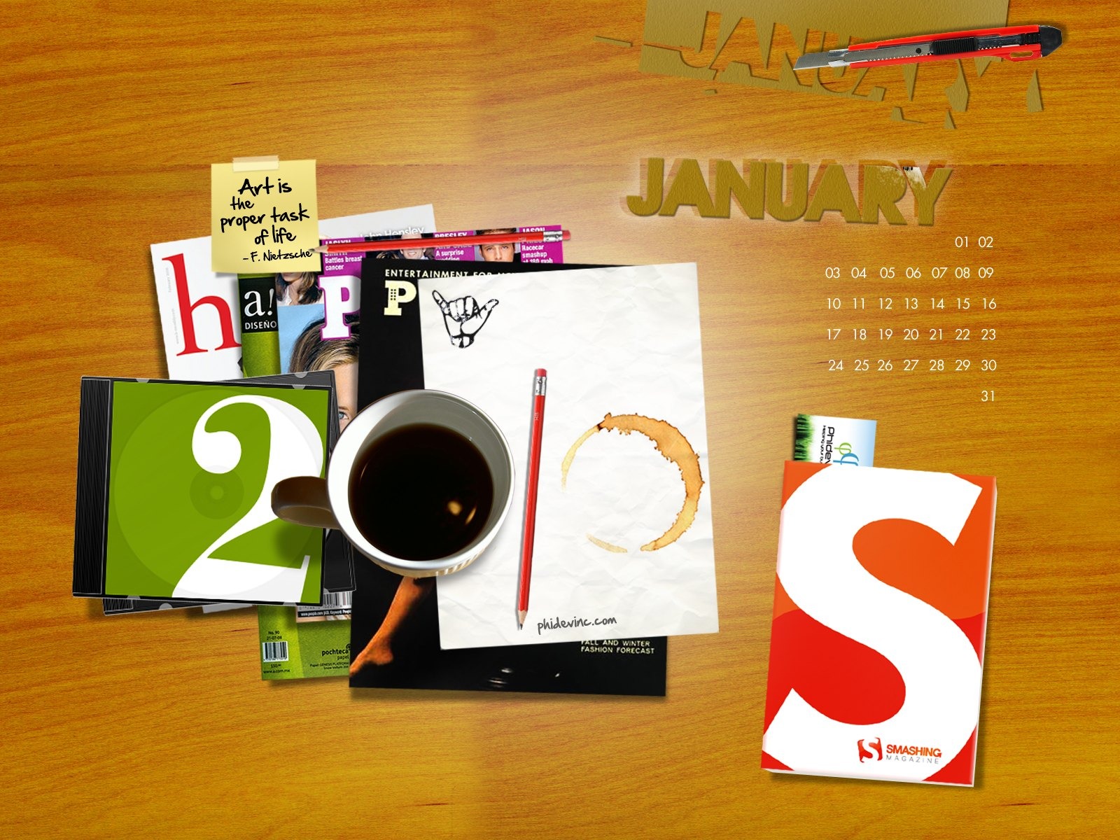 Januar 2010 Kalender Wallpaper #20 - 1600x1200