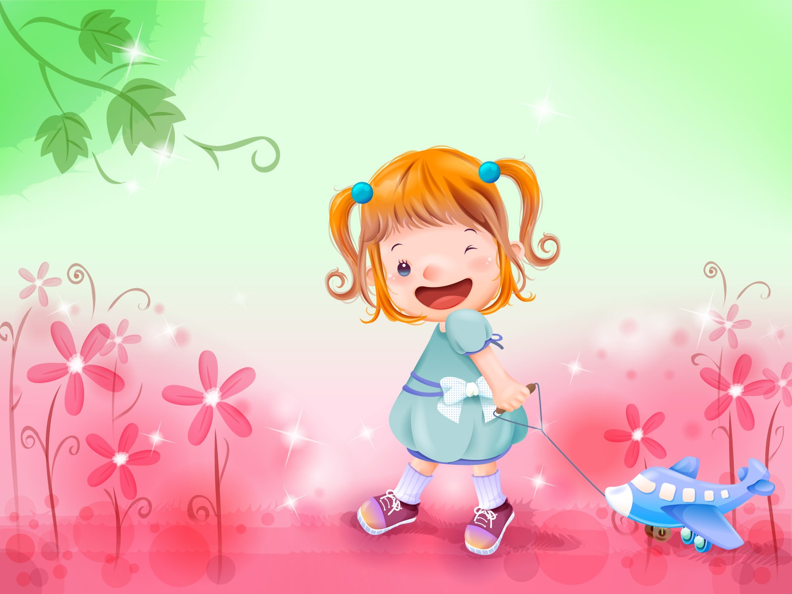 Vector happy childhood Wallpaper (1) #1 - 1600x1200