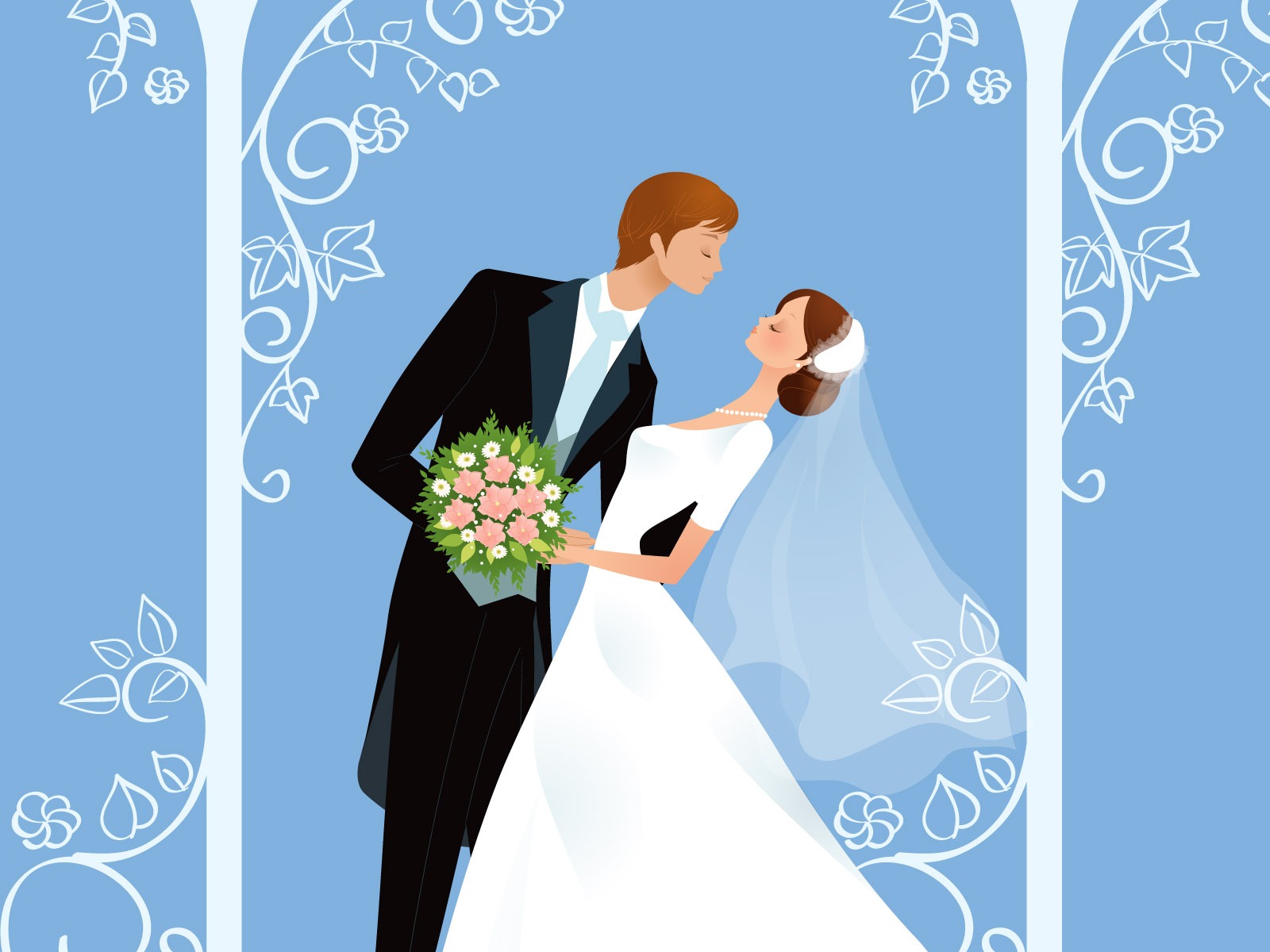 ベクトルの壁紙の結婚式の花嫁 (1) #1 - 1600x1200