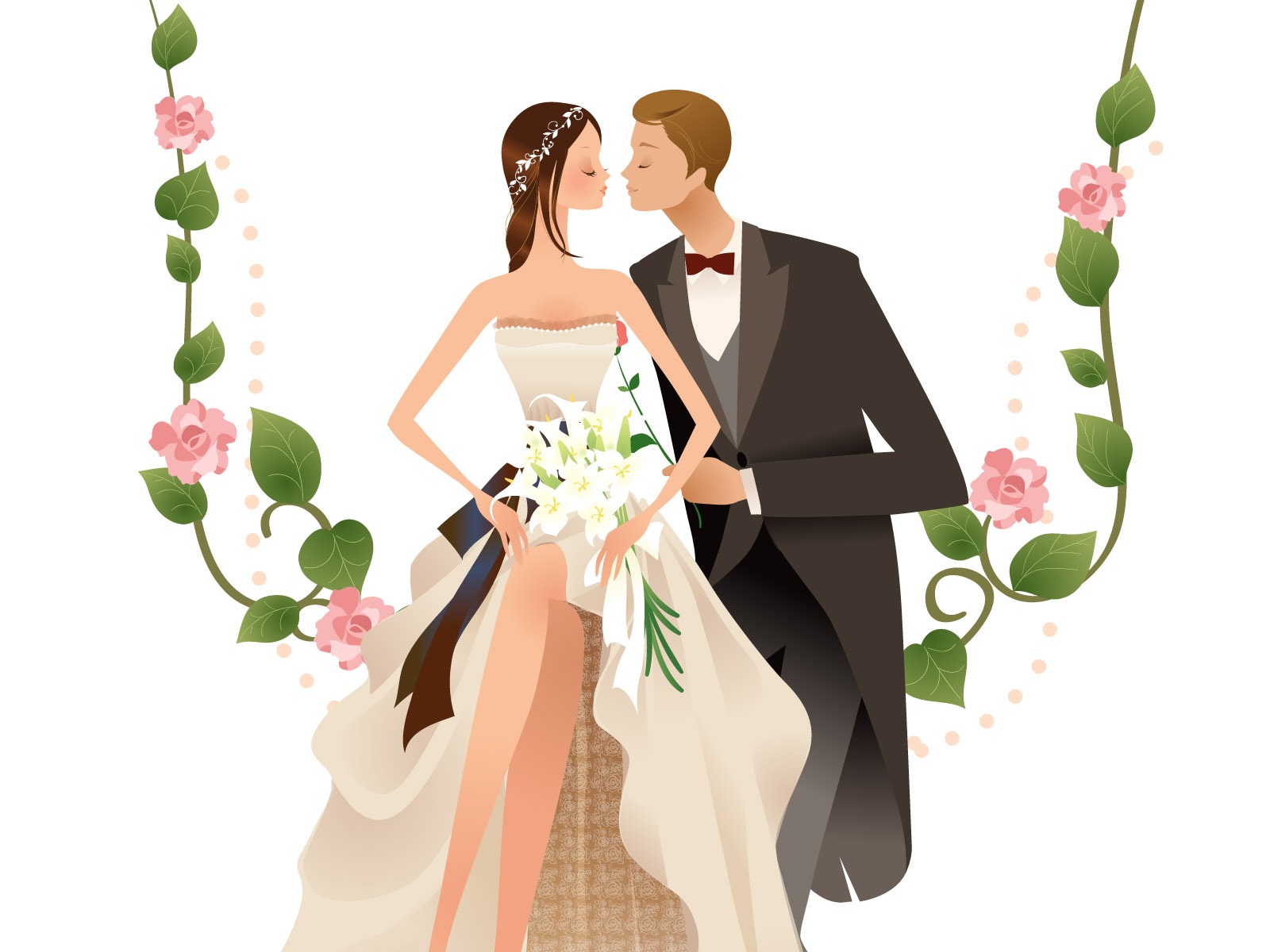 Vector wallpaper wedding bride (1) #6 - 1600x1200