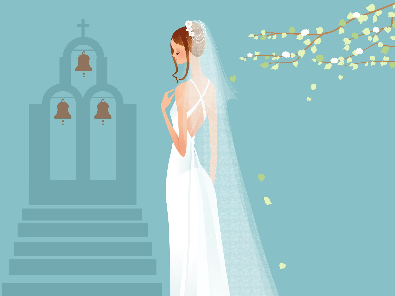 ベクトルの壁紙の結婚式の花嫁 (1) #15 - 1600x1200