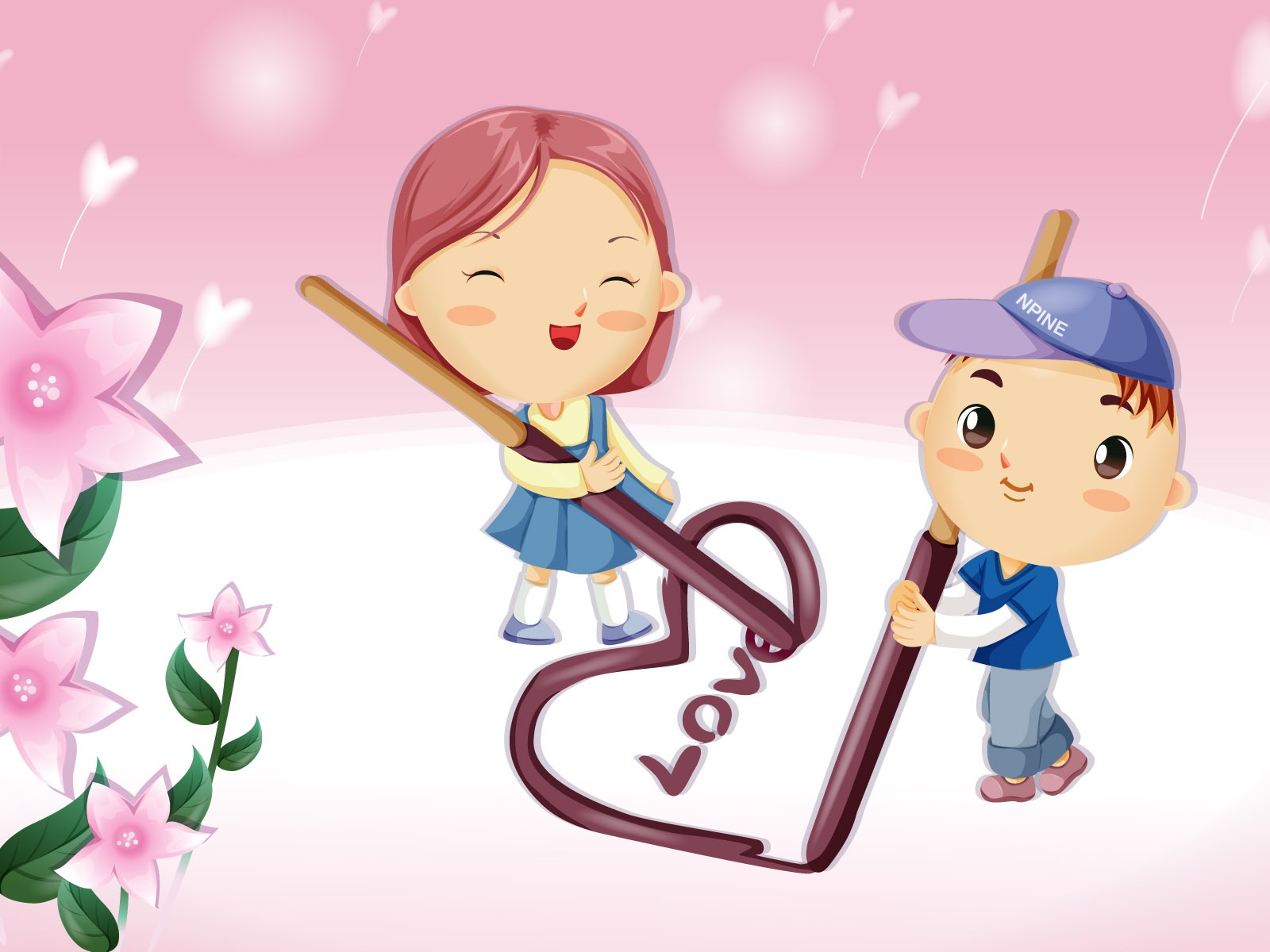 Día de San Valentín Amor Fondos vectoriales (1) #5 - 1600x1200