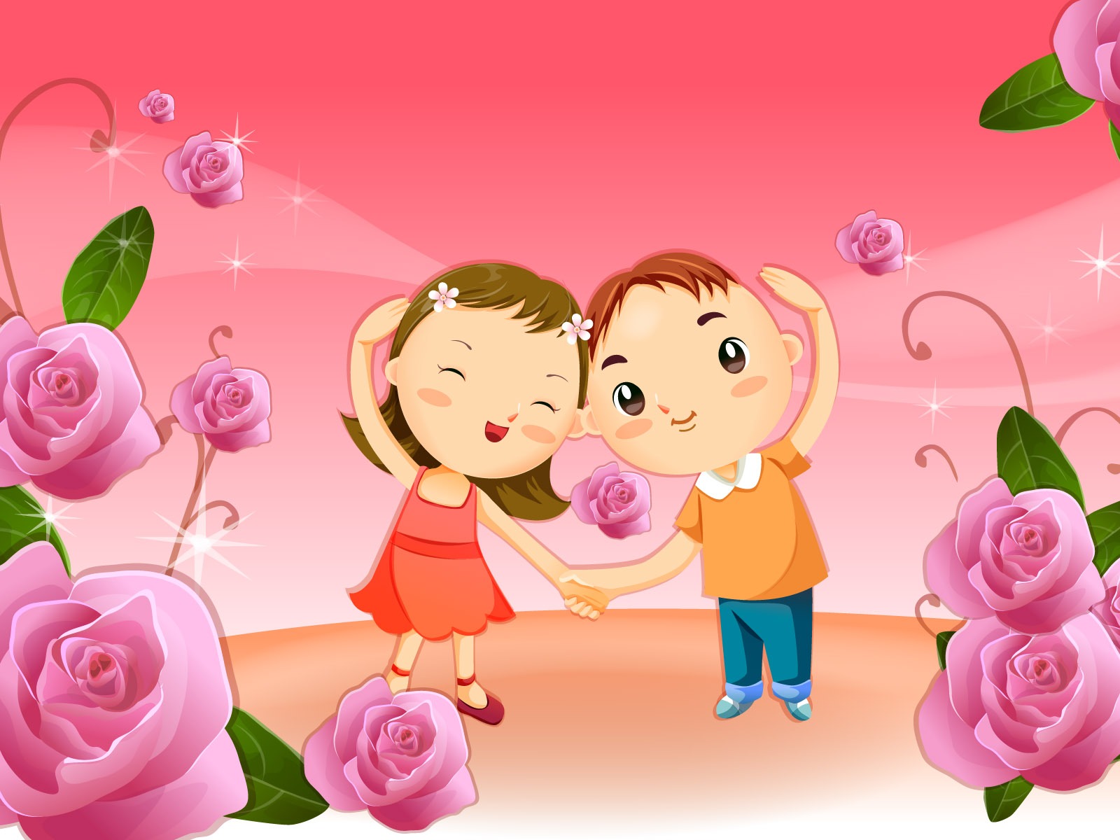 Día de San Valentín Amor Fondos vectoriales (1) #14 - 1600x1200