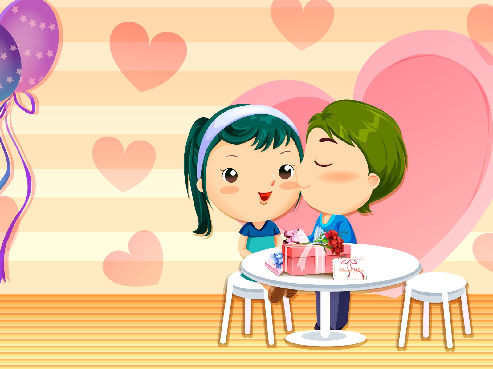 Día de San Valentín Amor Fondos vectoriales (2) #18 - 1600x1200