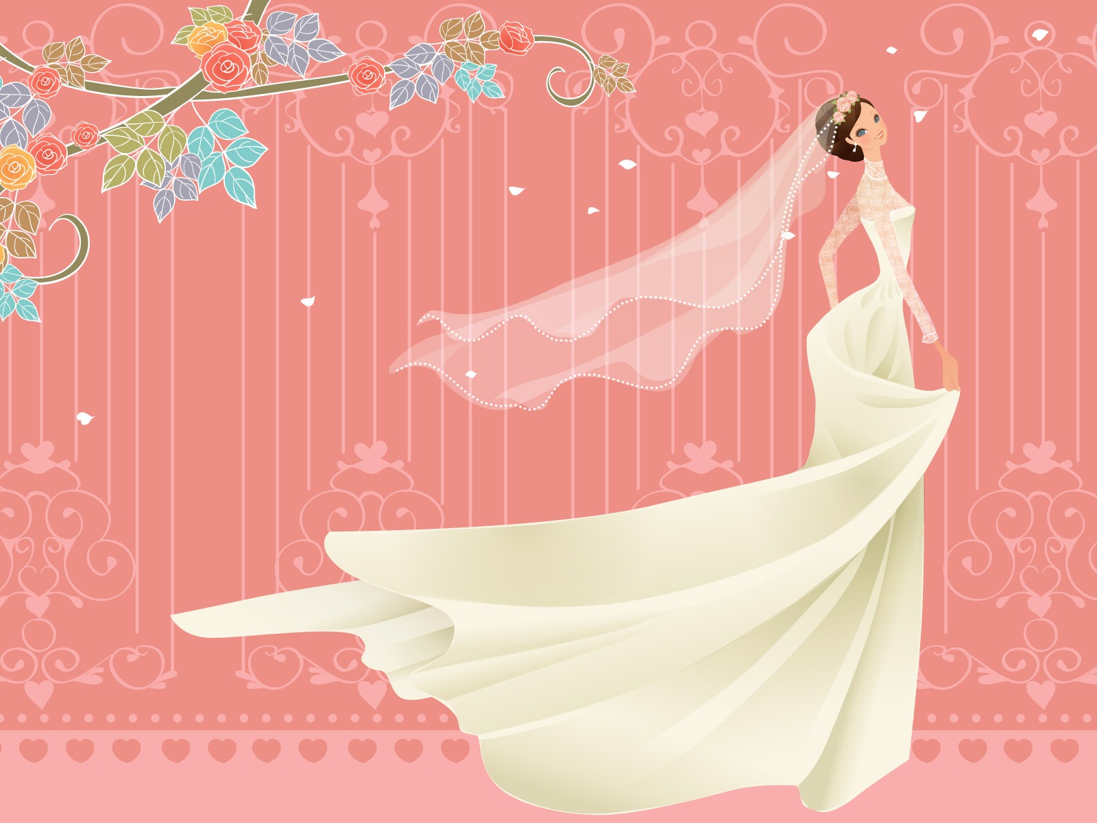 Vector Wallpaper Hochzeit Braut (2) #20 - 1600x1200