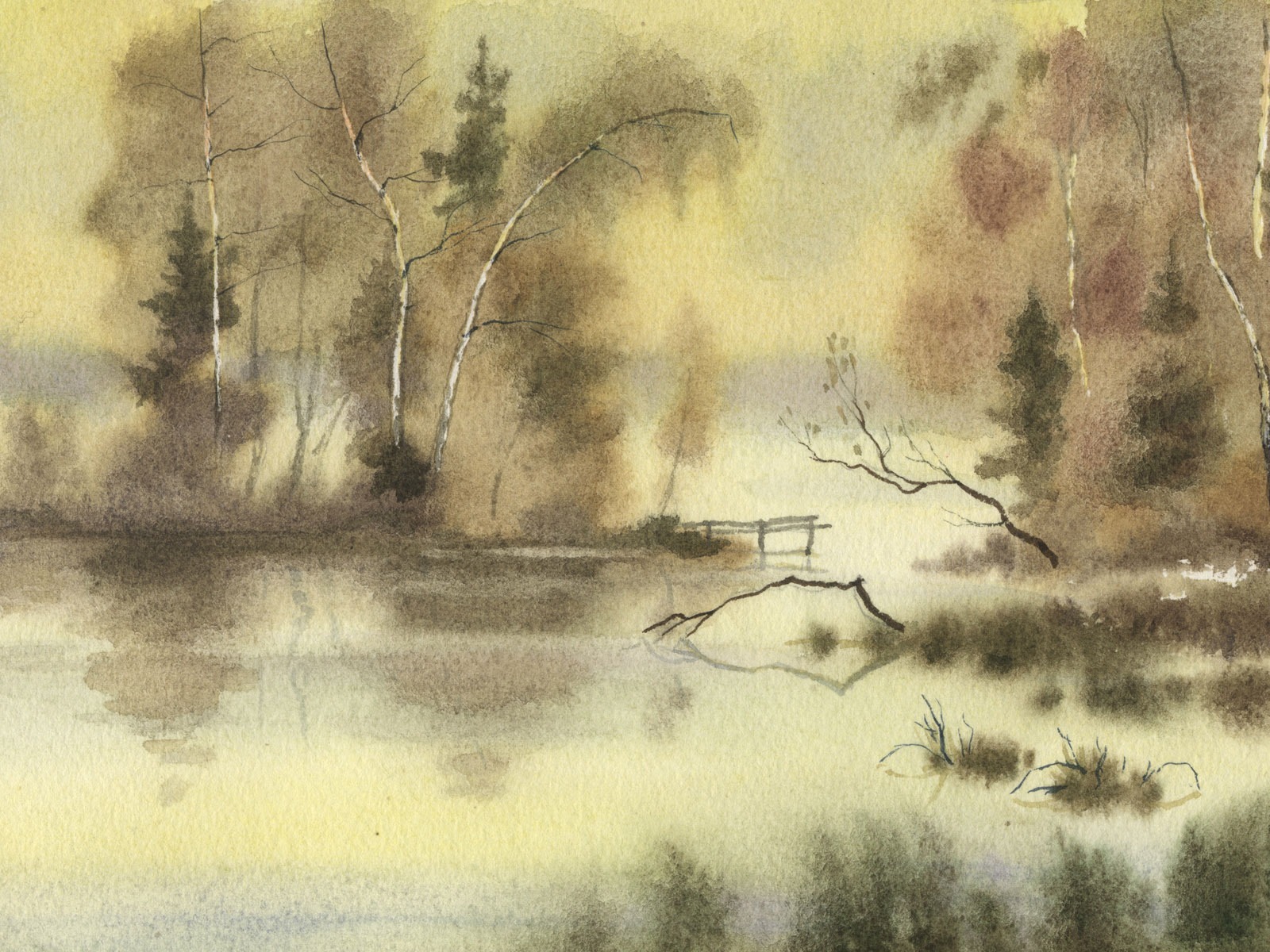 水彩景色 手绘壁纸(一)18 - 1600x1200