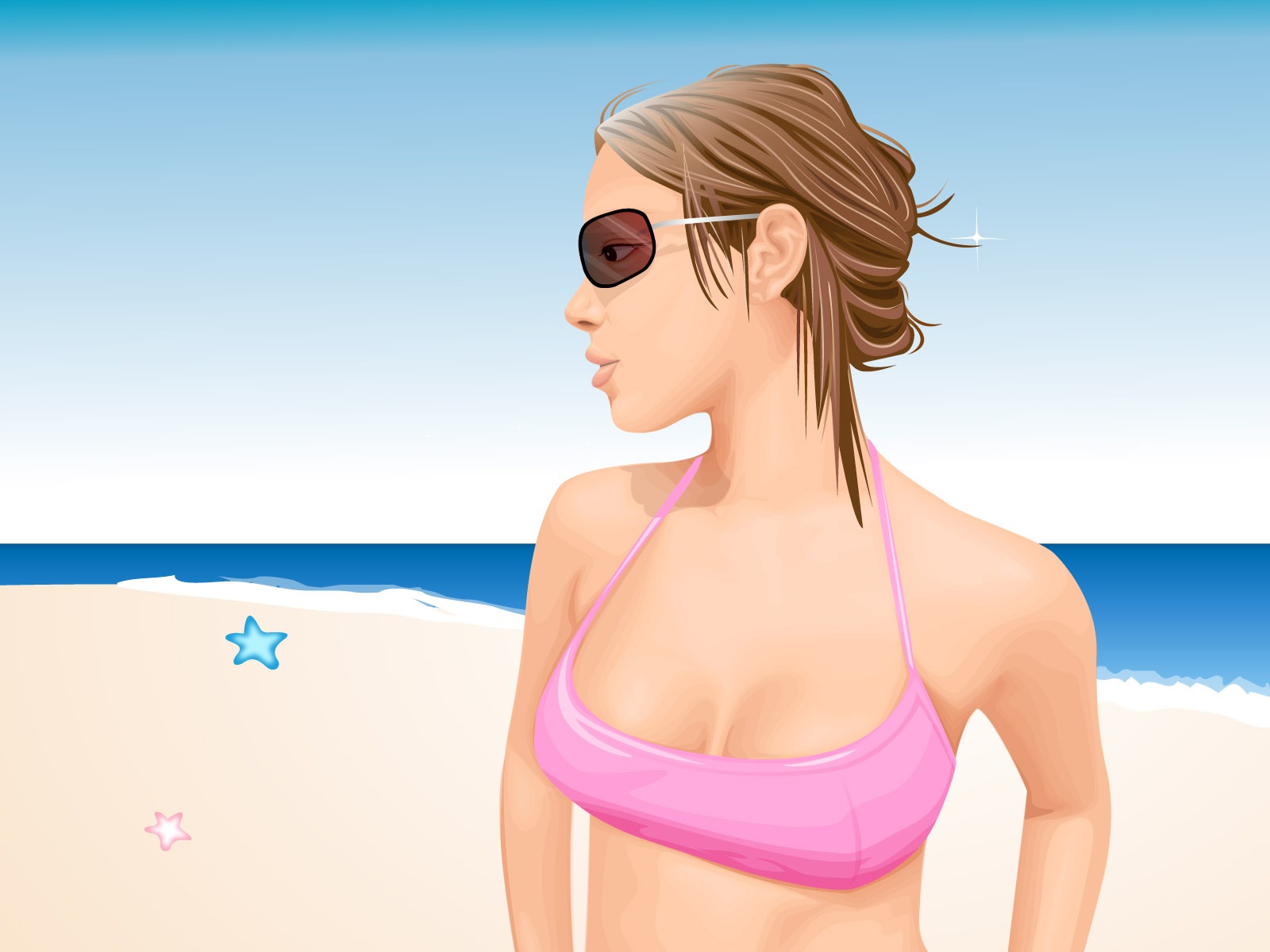 Vector collection of women wallpaper (2) #7 - 1600x1200