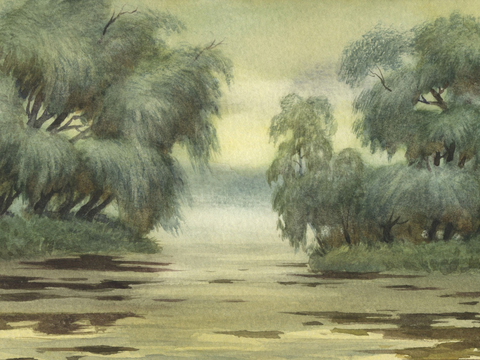 水彩景色 手绘壁纸(二)14 - 1600x1200