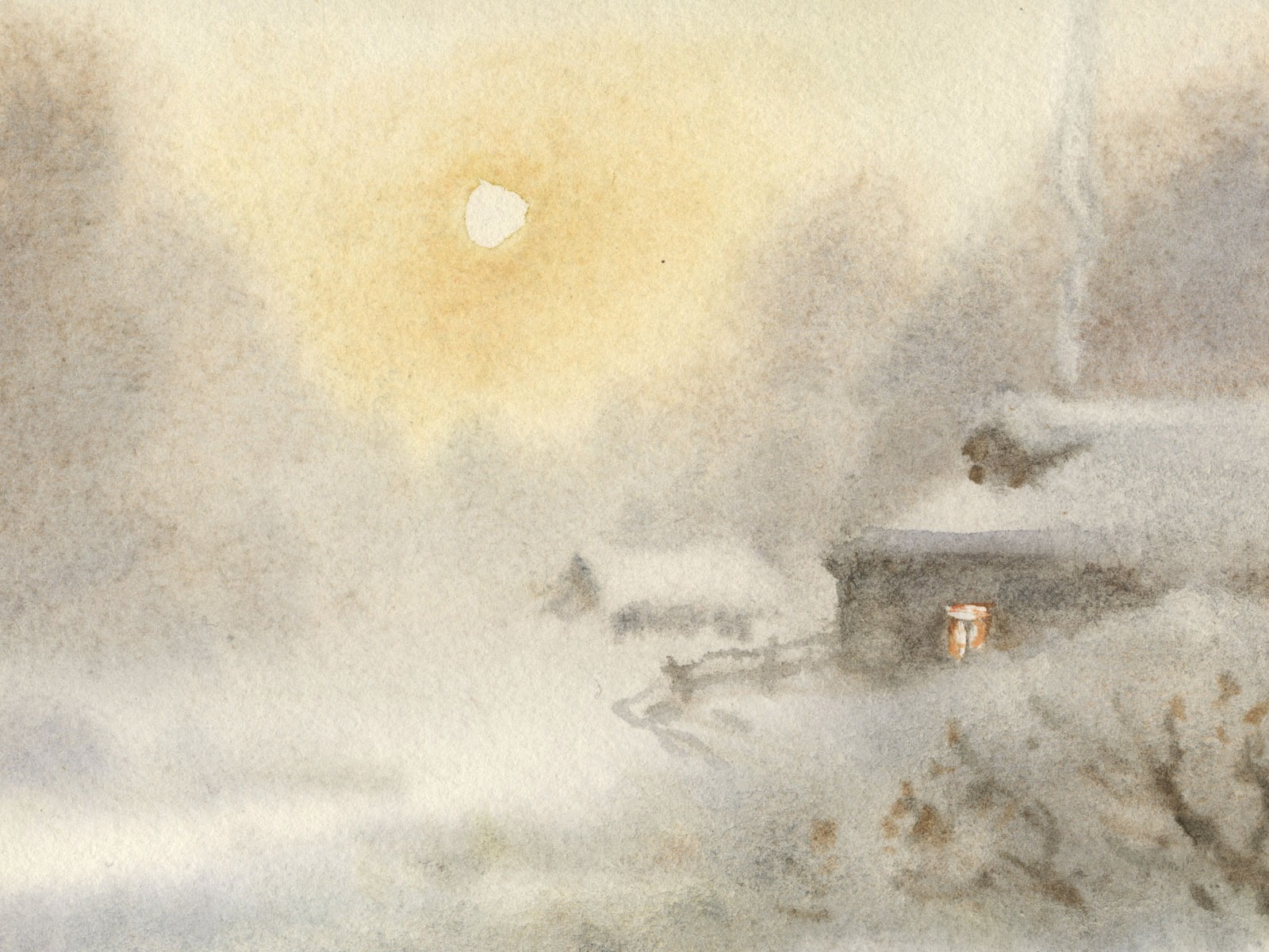 水彩風景手描き壁紙 (2) #15 - 1600x1200