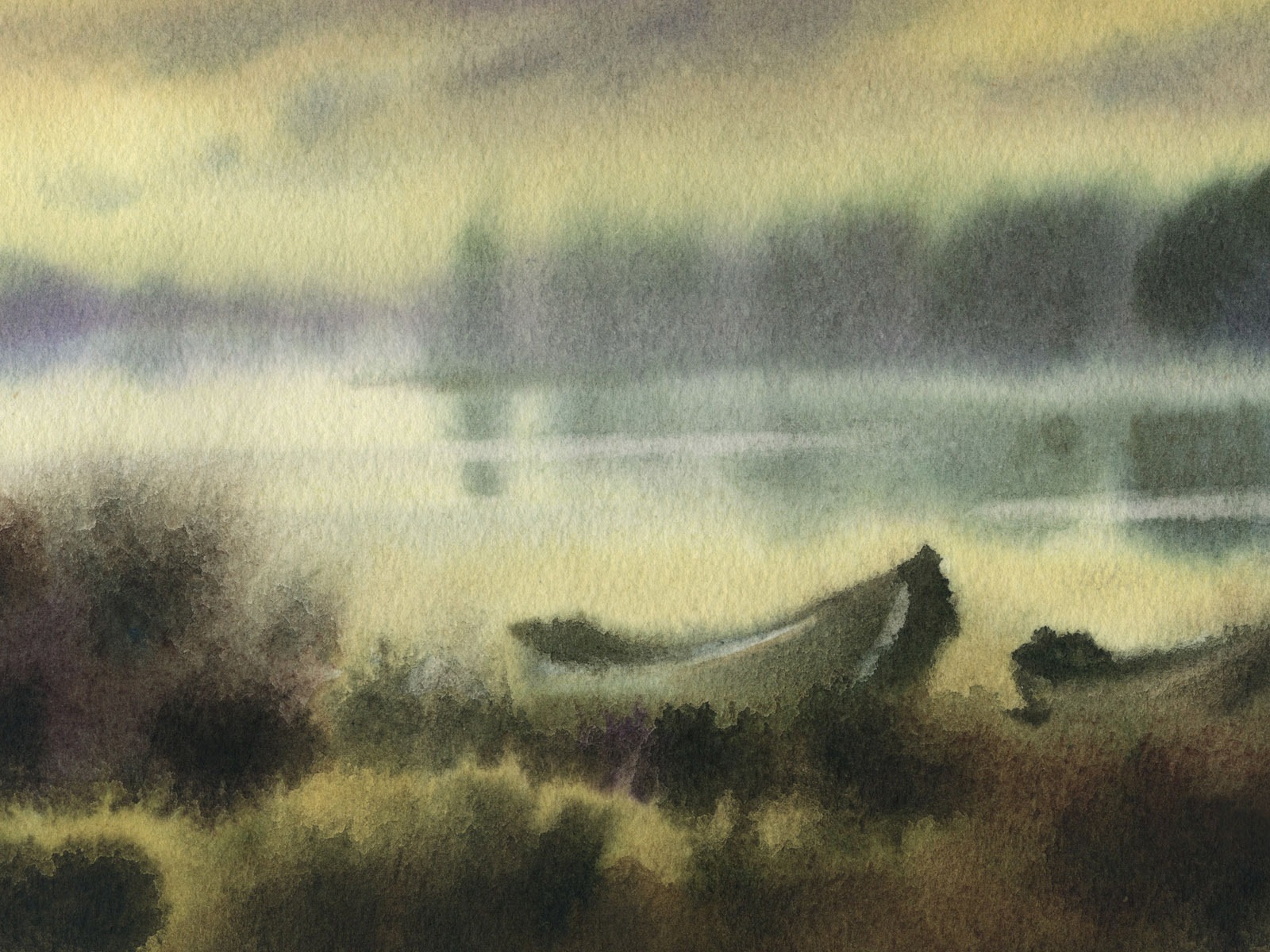 Aquarell-Landschaft handgemalten Tapeten (2) #17 - 1600x1200