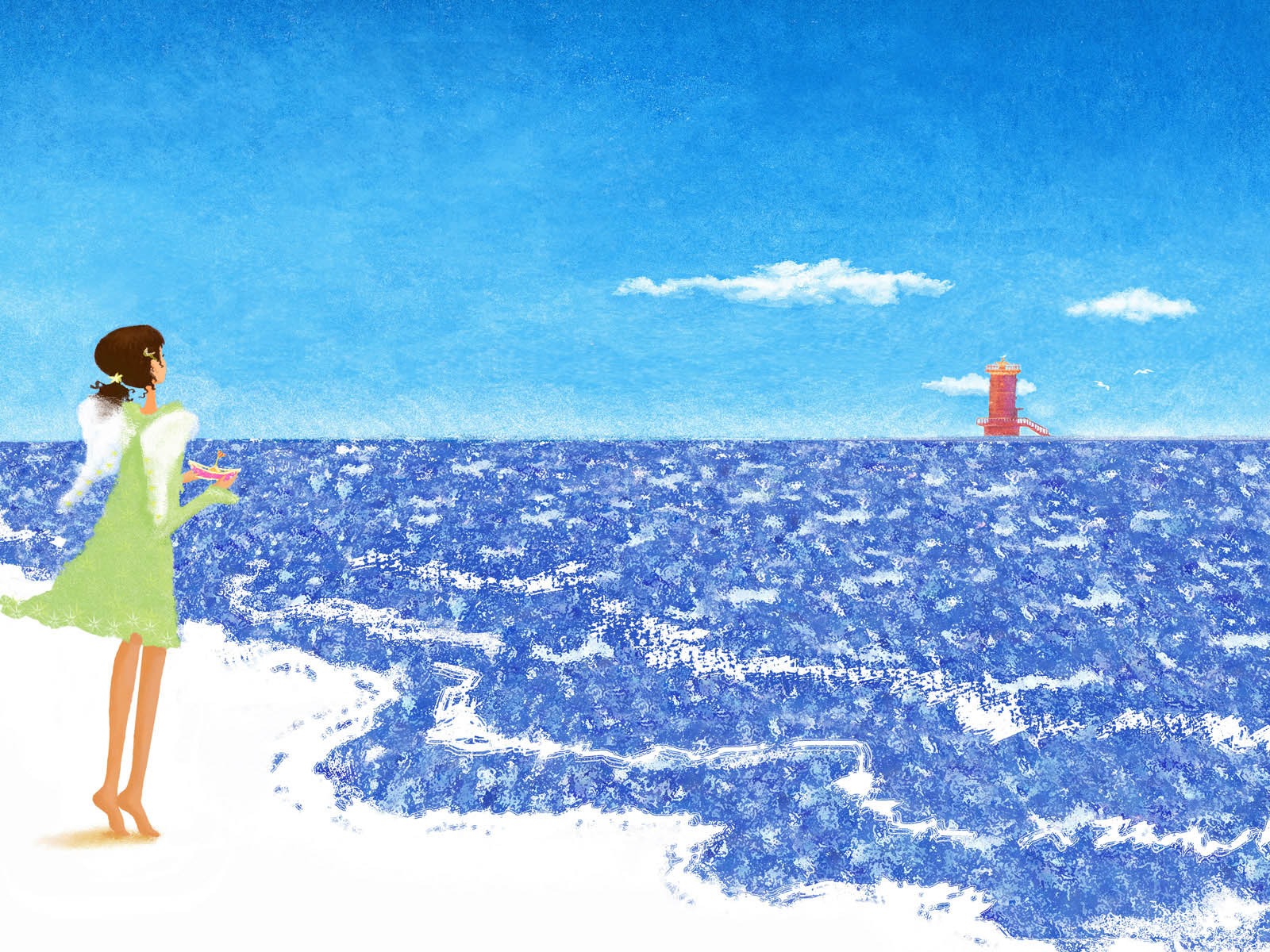 손으로 그린 벽지 소녀의 로맨스 (2) #3 - 1600x1200
