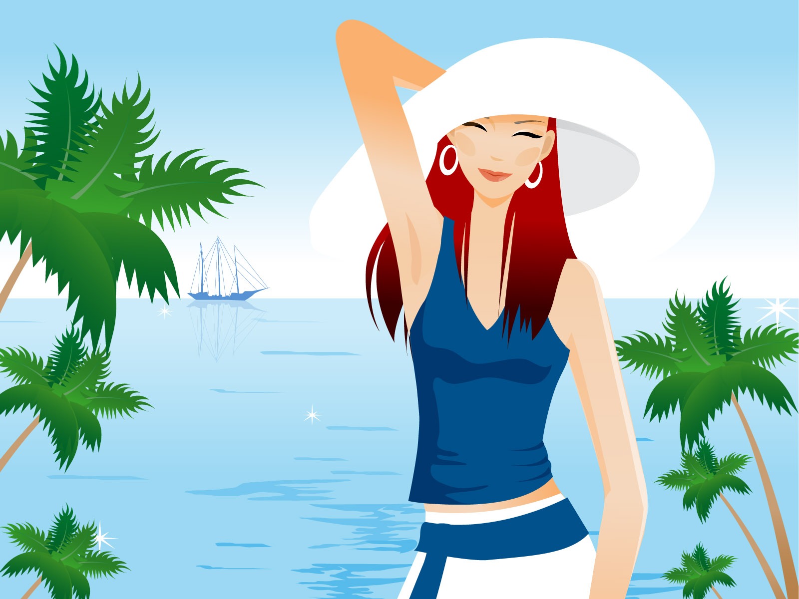 Vector collection of women wallpaper (5) #7 - 1600x1200