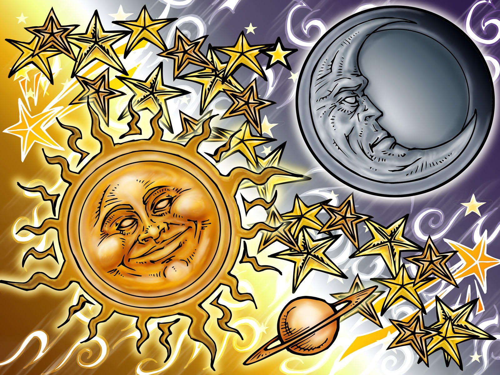 Месяц солнце и Луна