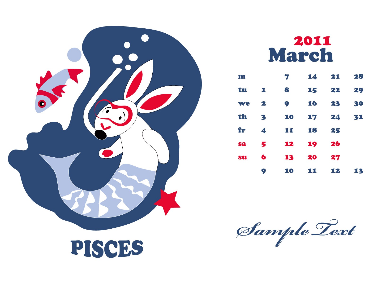 Rok 2011 králíka kalendář tapety (2) #10 - 1600x1200