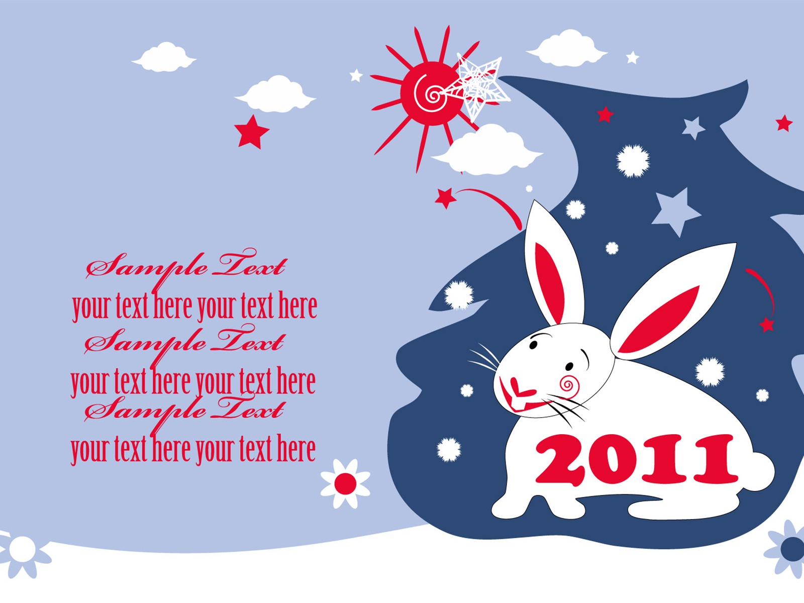 Año del Conejo fondos de escritorio calendario 2011 (2) #13 - 1600x1200