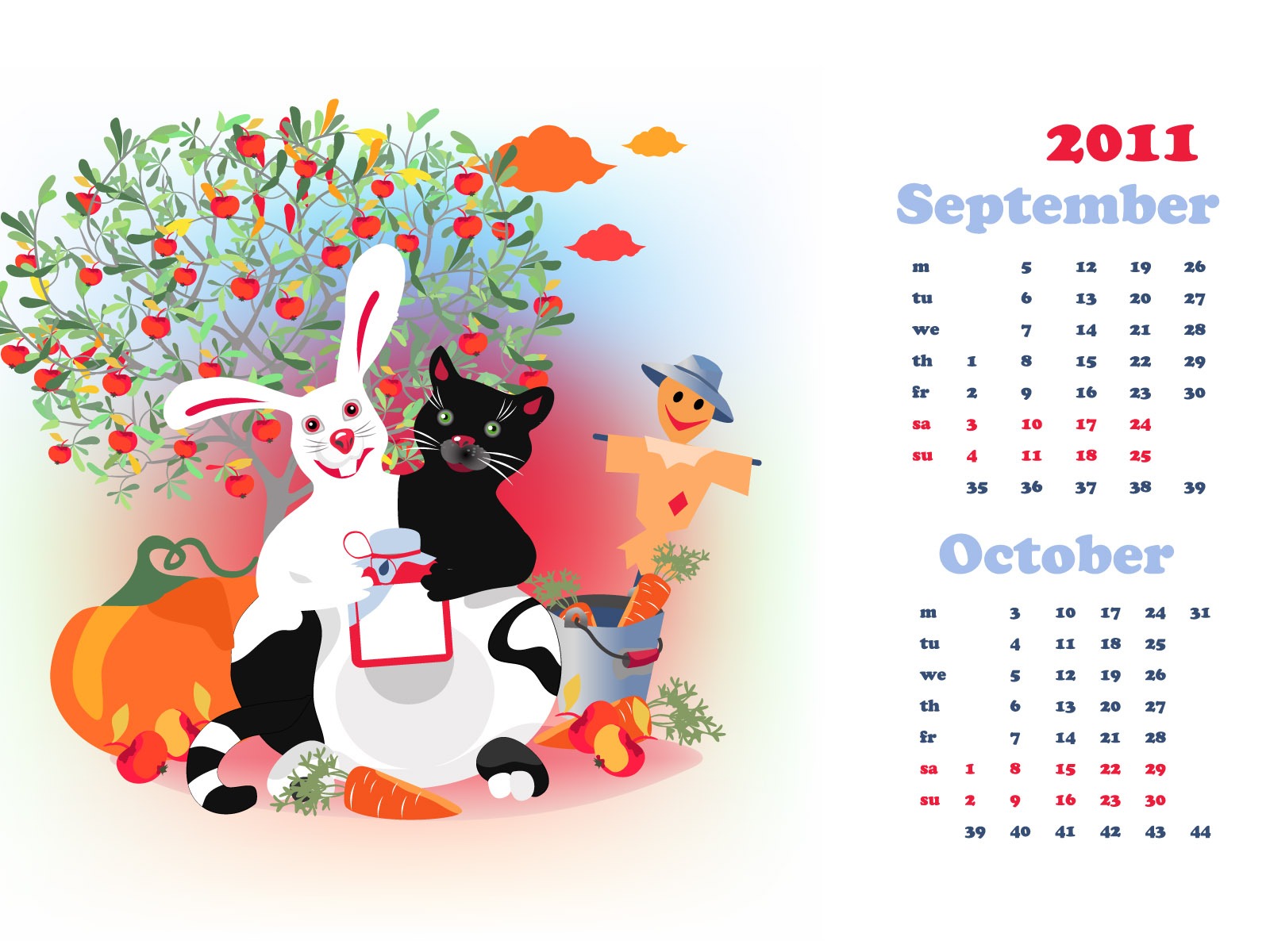 Year of the Rabbit 2011 calendar wallpaper (2) #19 - 1600x1200
