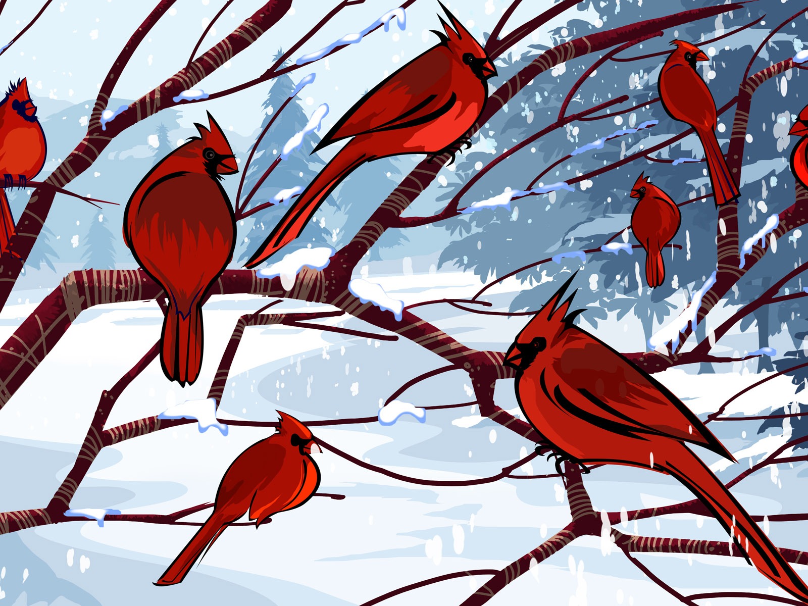 Vector wallpaper winter photo #11 - 1600x1200