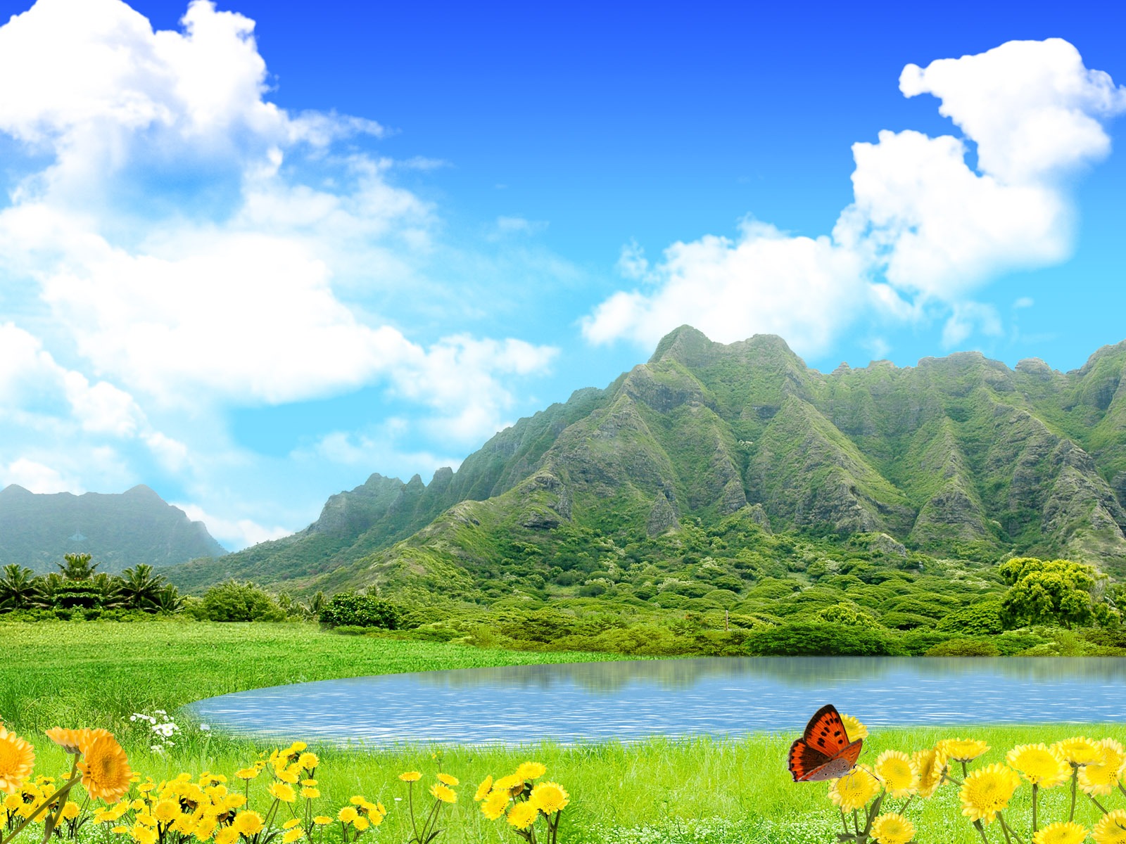 Photoshop fond d'écran paysage d'été ensoleillée (2) #14 - 1600x1200