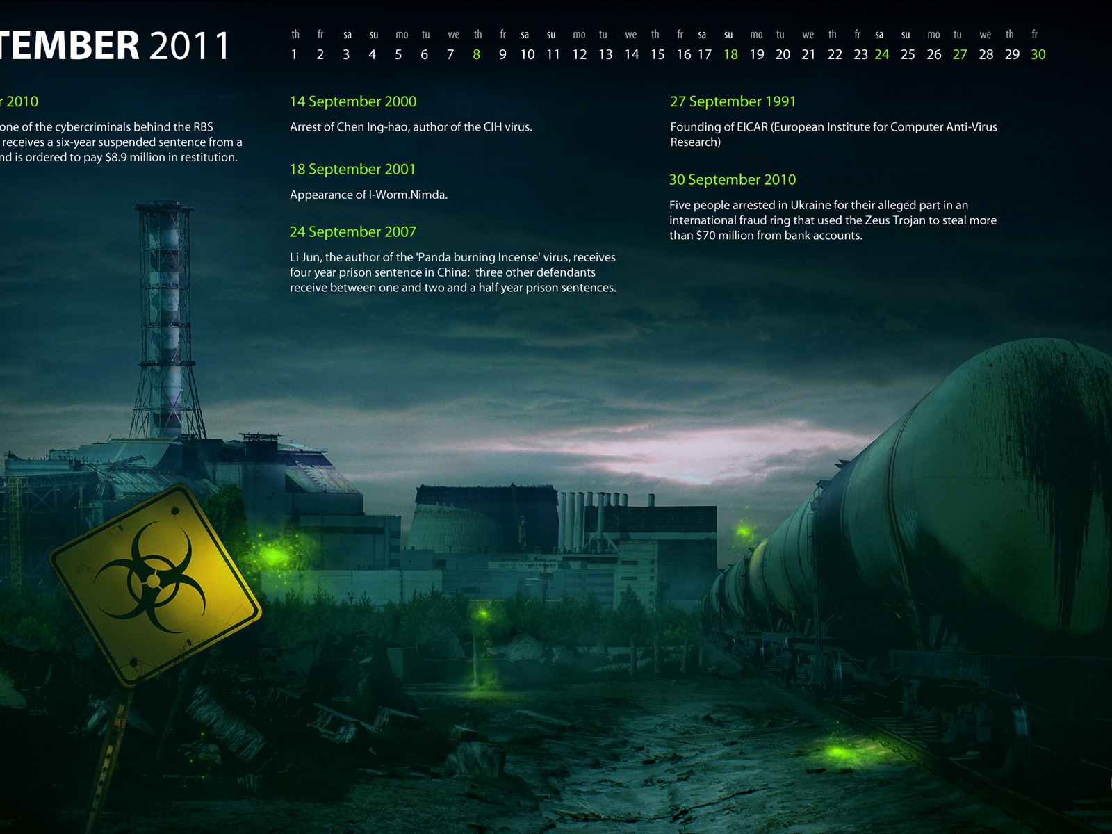 September 2011 Kalender Wallpaper (1) #3 - 1600x1200