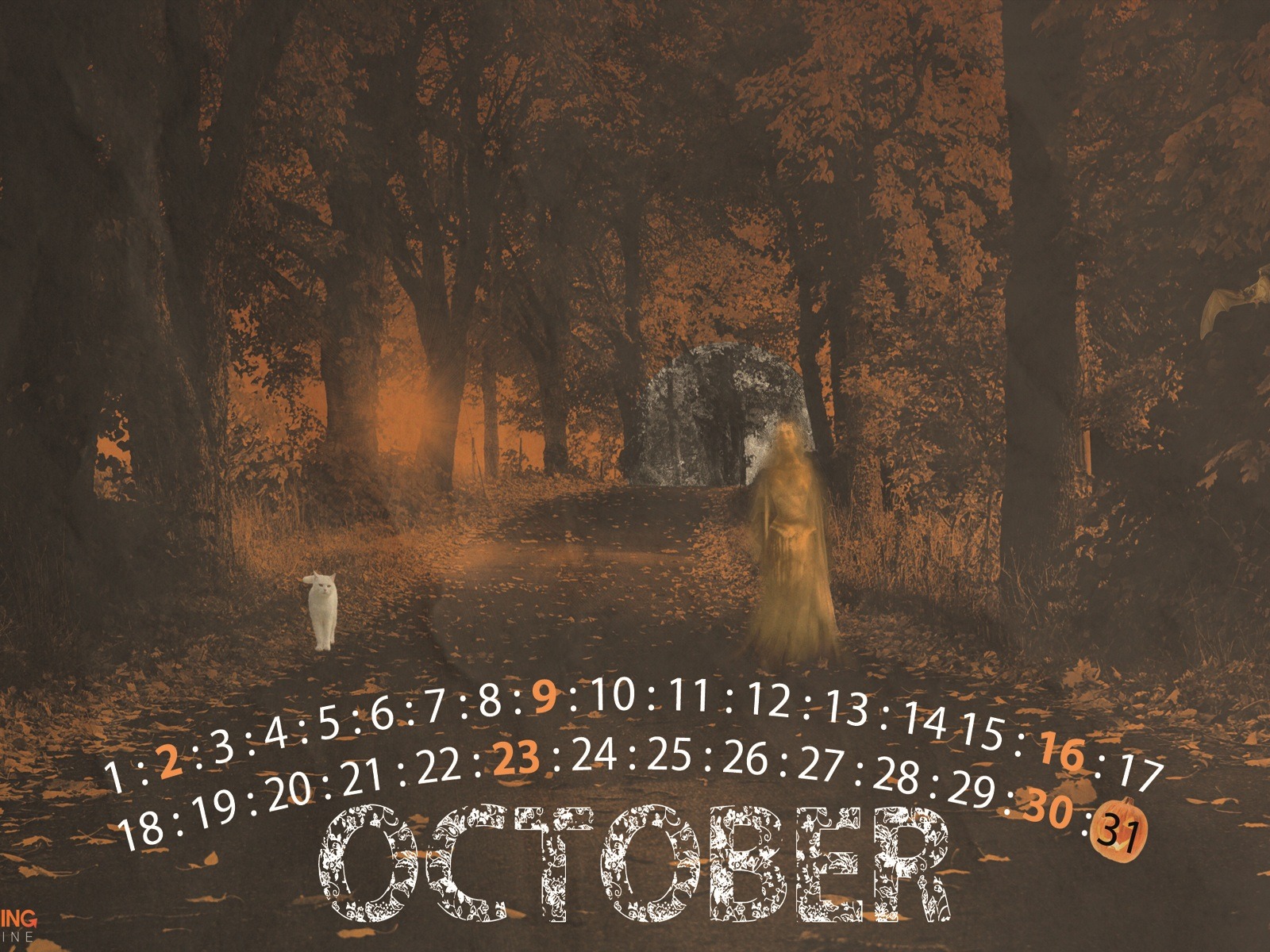 Oktober 2011 Kalender Wallpaper (1) #13 - 1600x1200