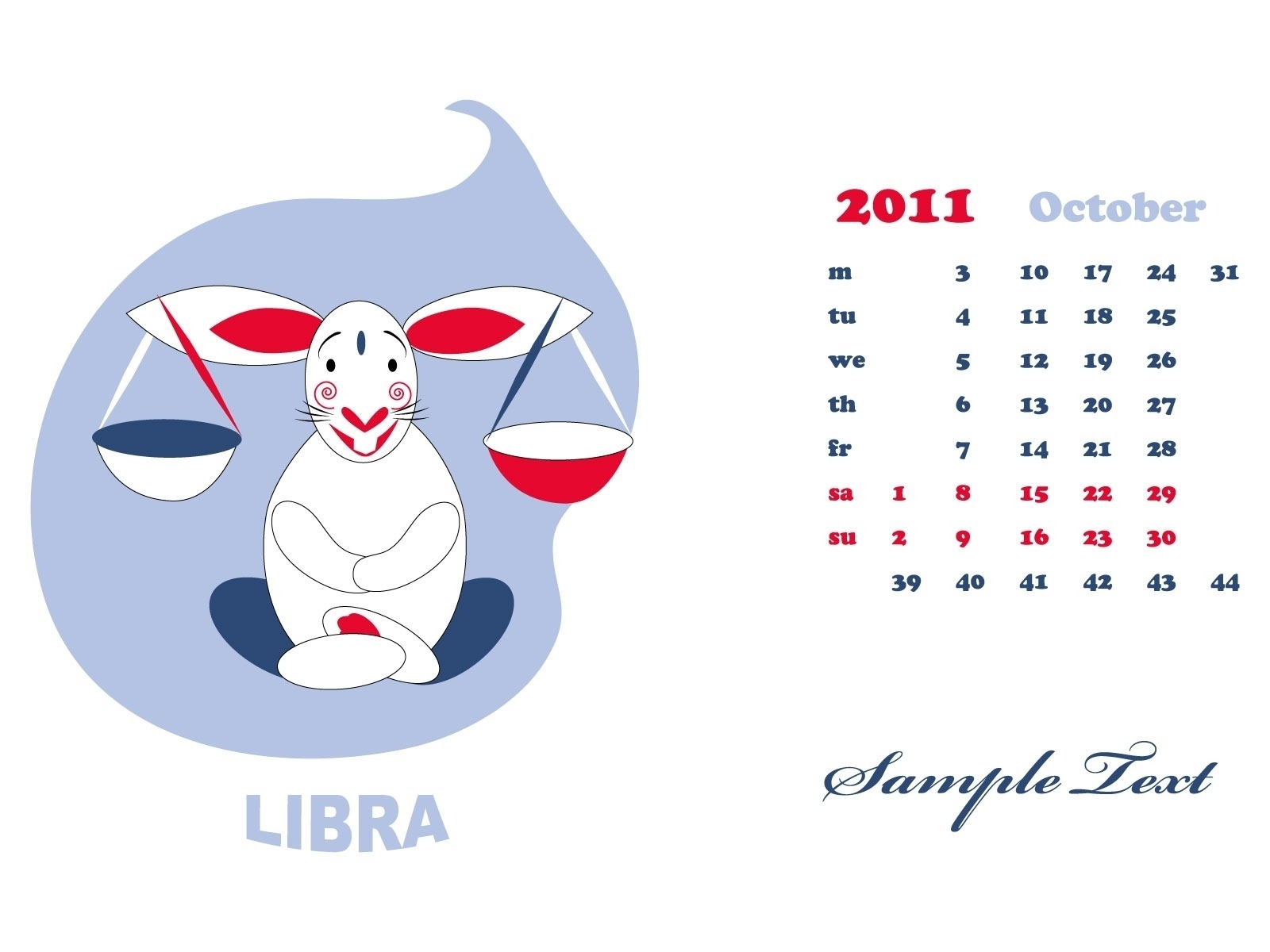 October 2011 Calendar Wallpaper (2) #13 - 1600x1200