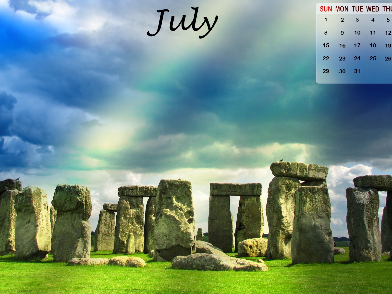 July 2012 Calendar wallpapers (2) #14 - 1600x1200