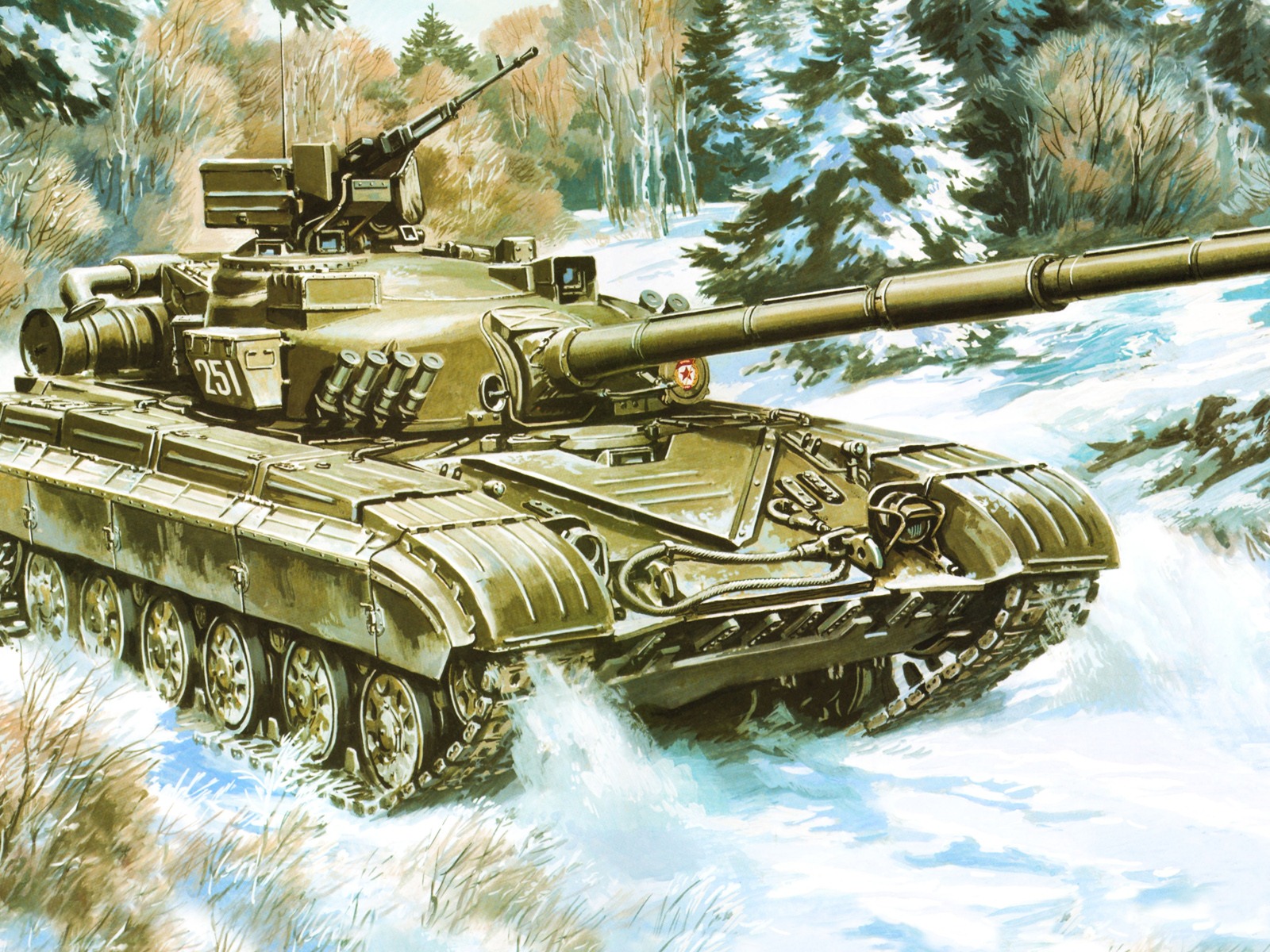 Military tanks, armored HD painting wallpapers #1 - 1600x1200