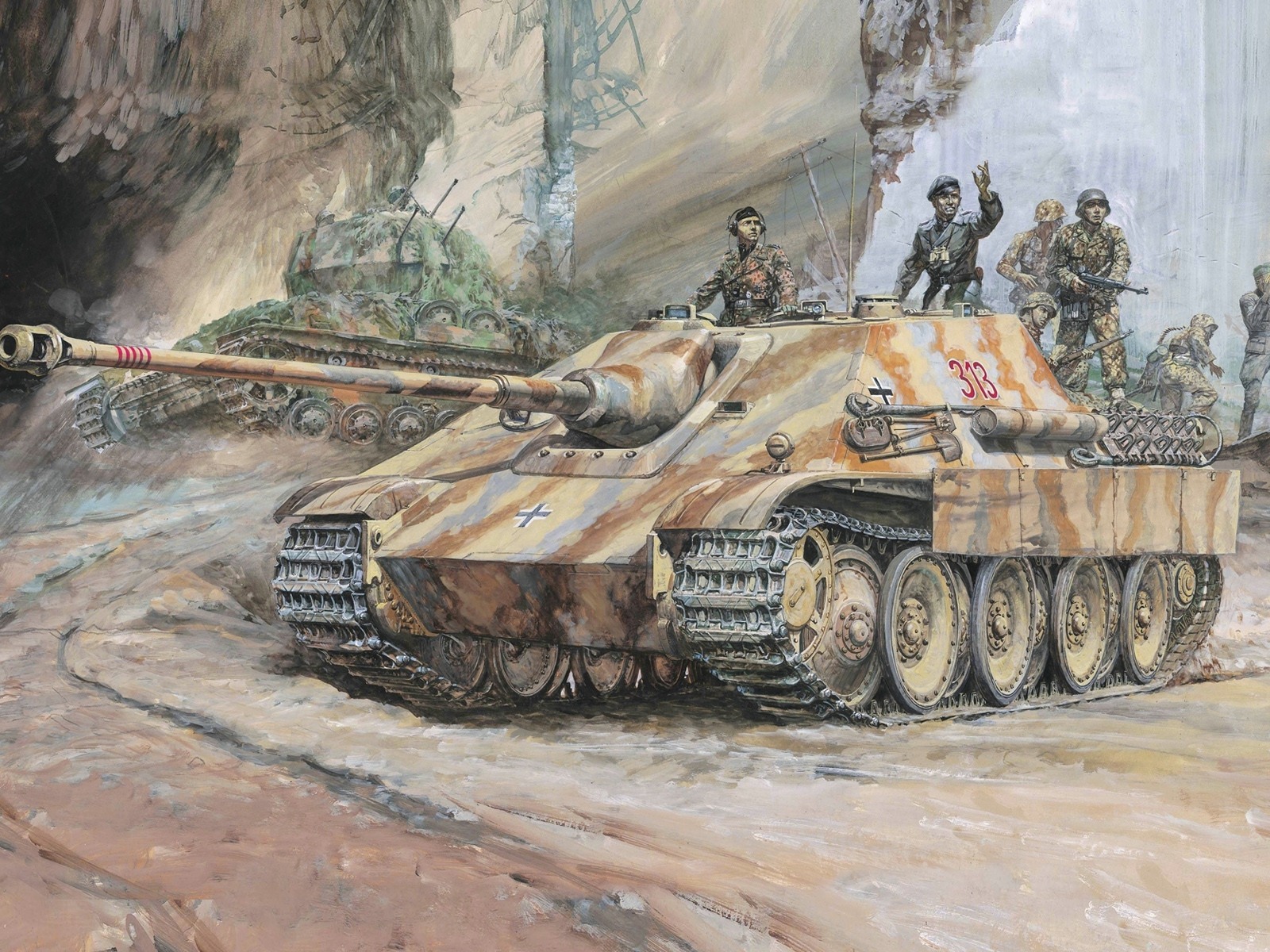 Military tanks, armored HD painting wallpapers #4 - 1600x1200