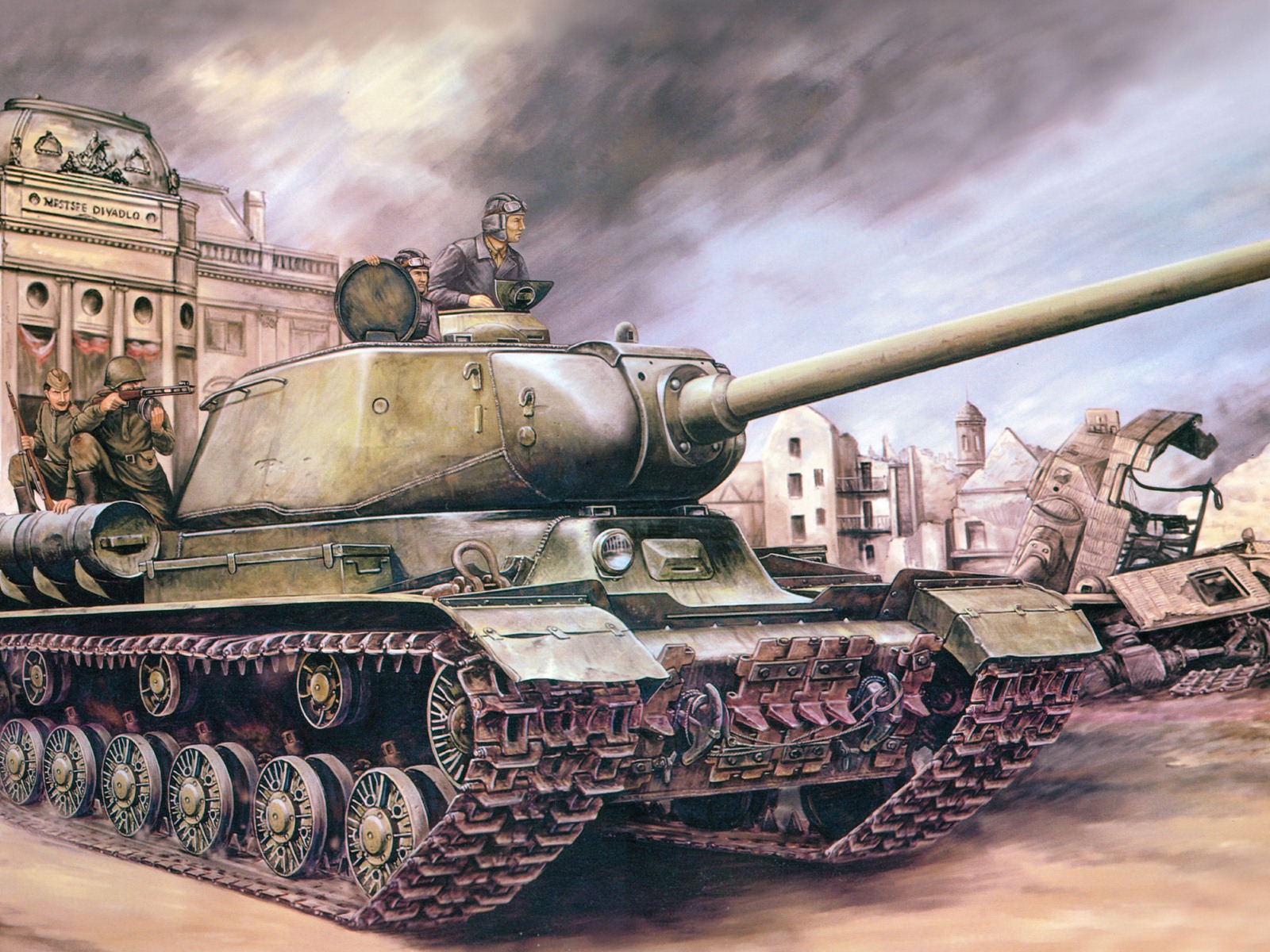 军事坦克装甲 高清绘画壁纸9 - 1600x1200