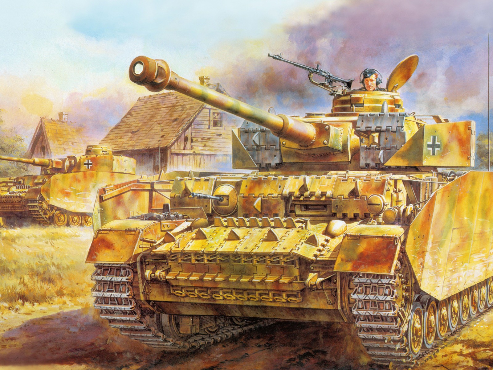 Military tanks, armored HD painting wallpapers #13 - 1600x1200