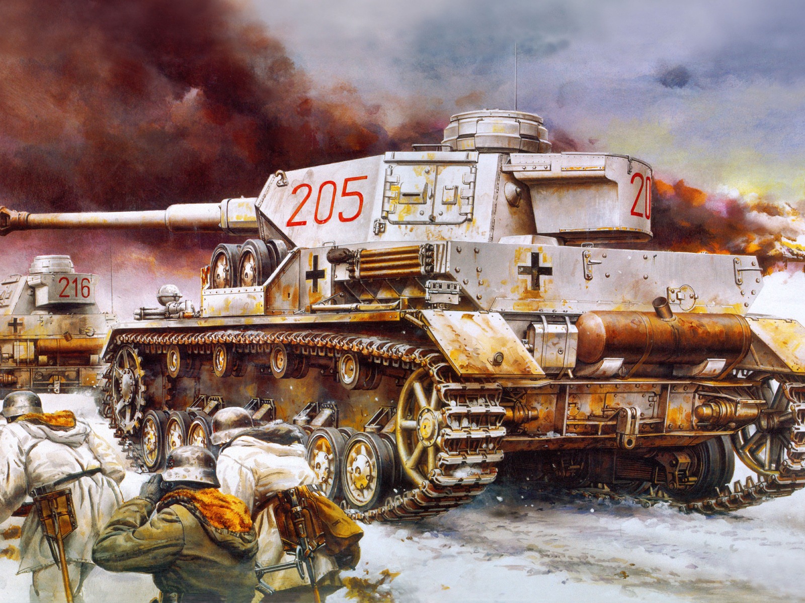 Military tanks, armored HD painting wallpapers #15 - 1600x1200