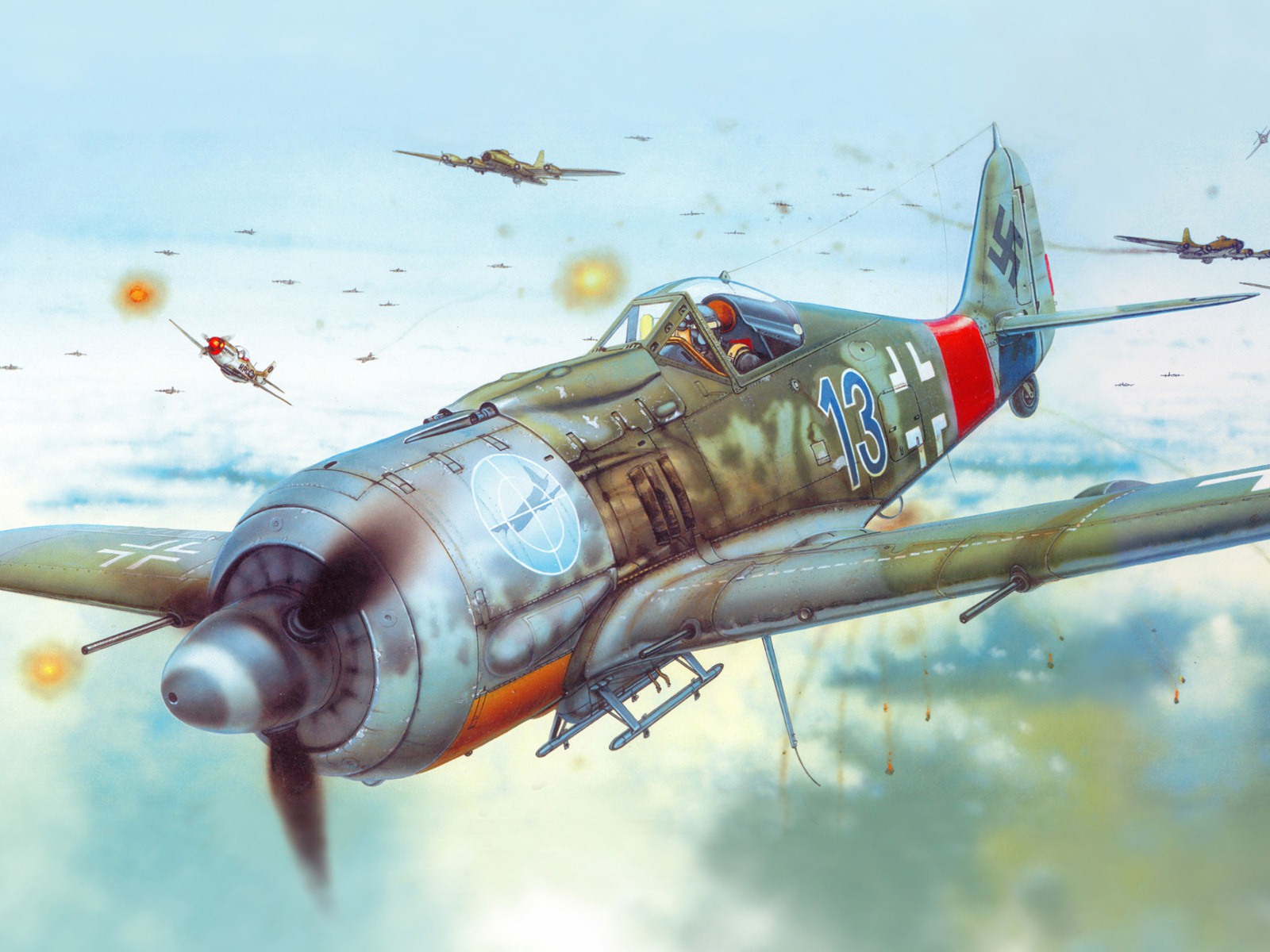 Militärflugzeuge Flug exquisite Malerei Tapeten #1 - 1600x1200
