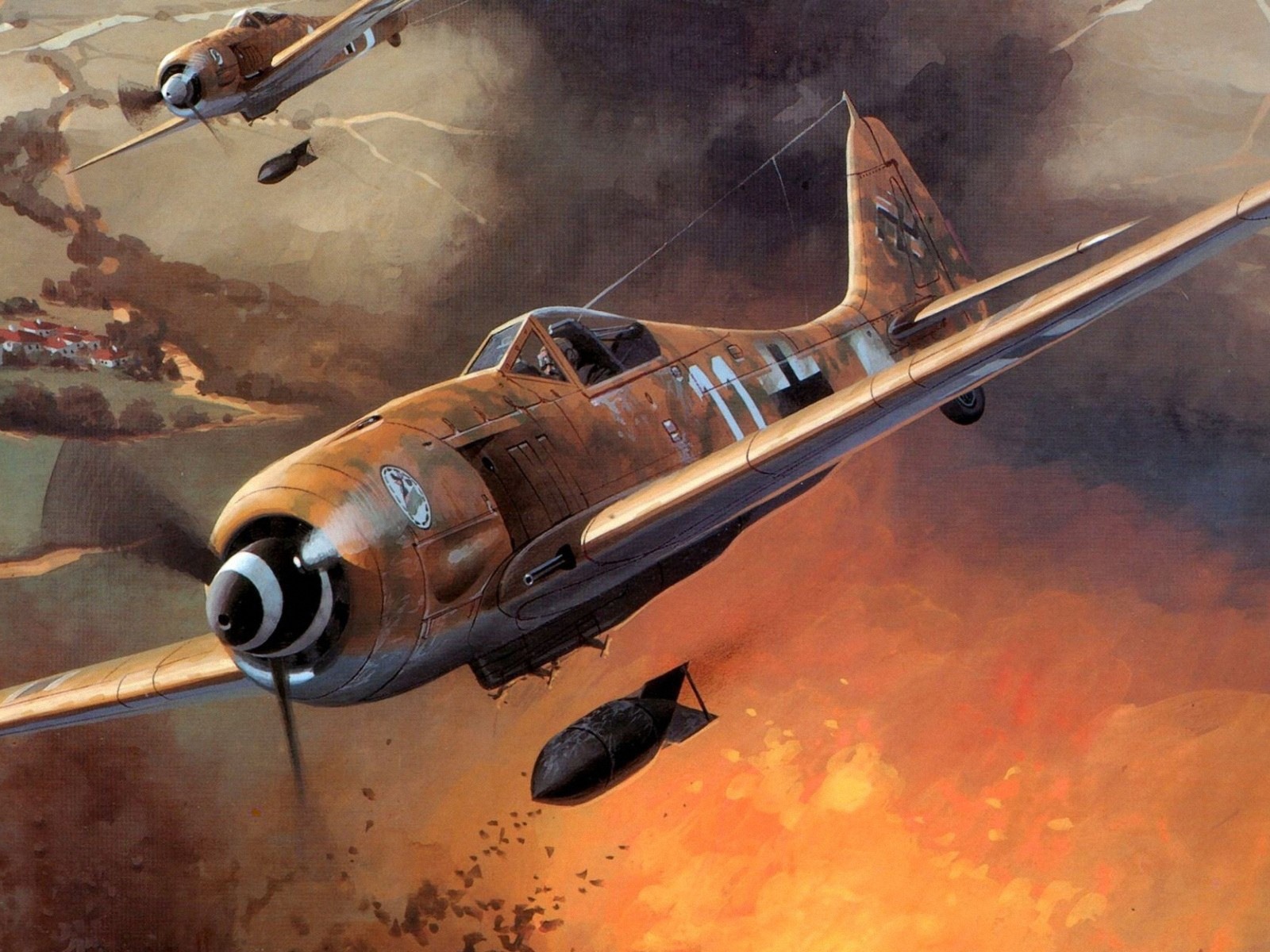 Militärflugzeuge Flug exquisite Malerei Tapeten #6 - 1600x1200